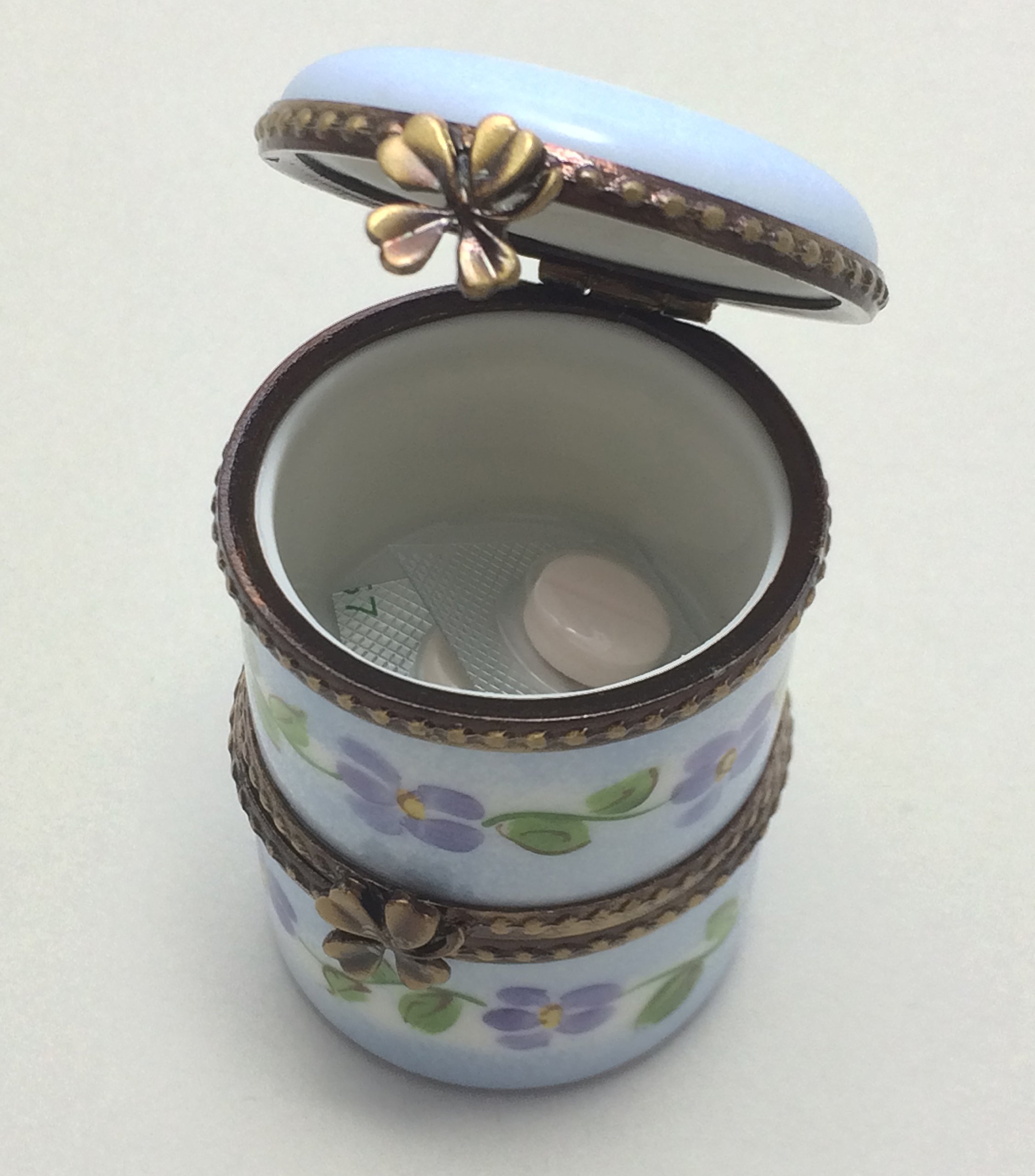 Amazon｜フランス Limoges リモージュ 陶器小物入れ(2段ケース