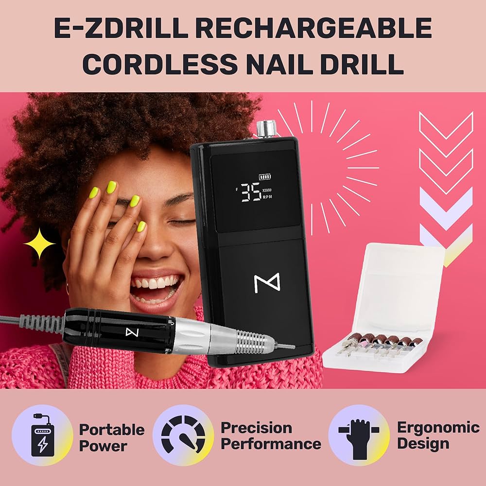 Amazon.com: M - E-ZDrill Rechargeable Electric Nail Drill, 35k RPM
