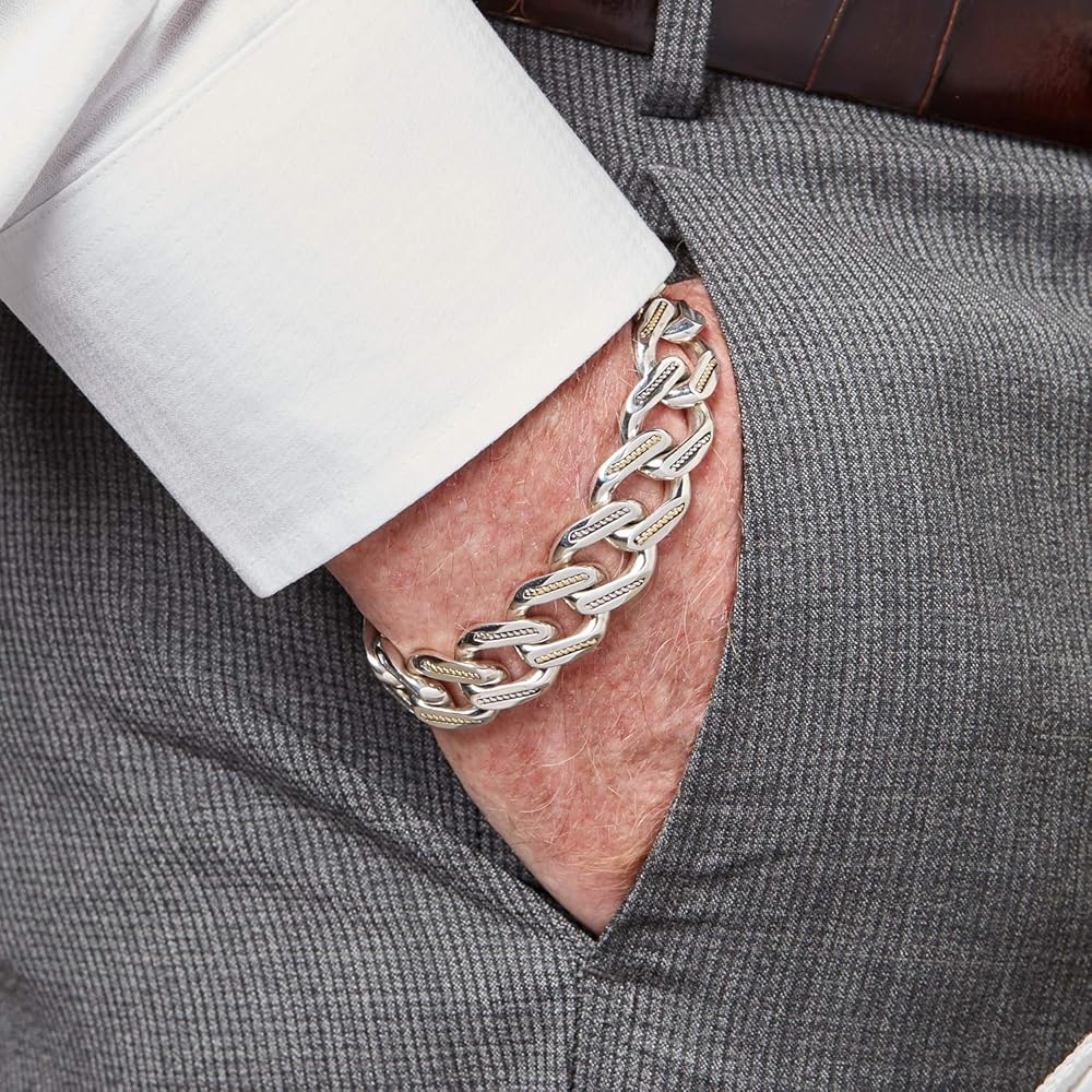 Amazon.co.jp: Konstantino メンズ スターリングシルバー&18ゴールド