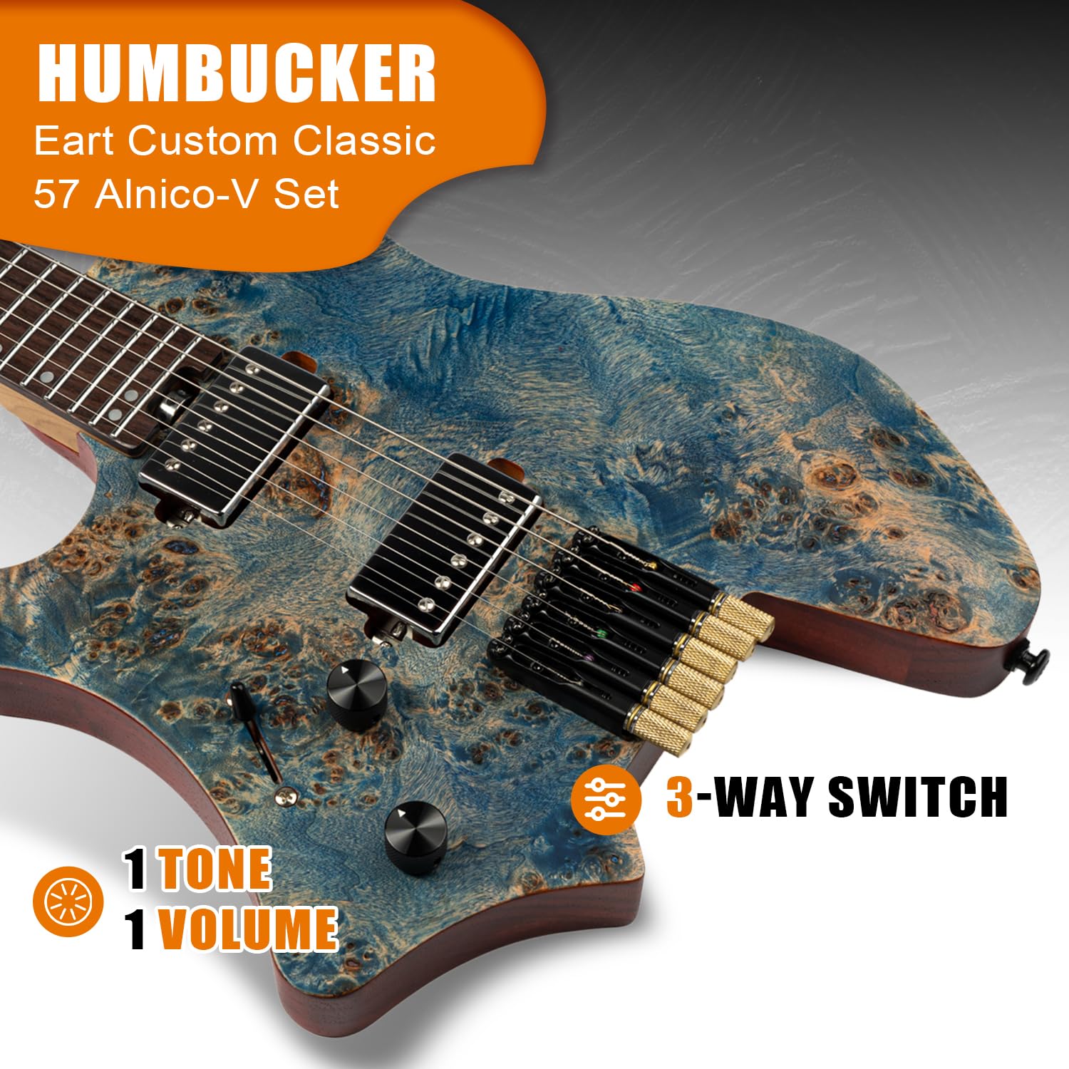 Amazon | EART GW2L ヘッドレス・エレクトリック・ギター - ロース