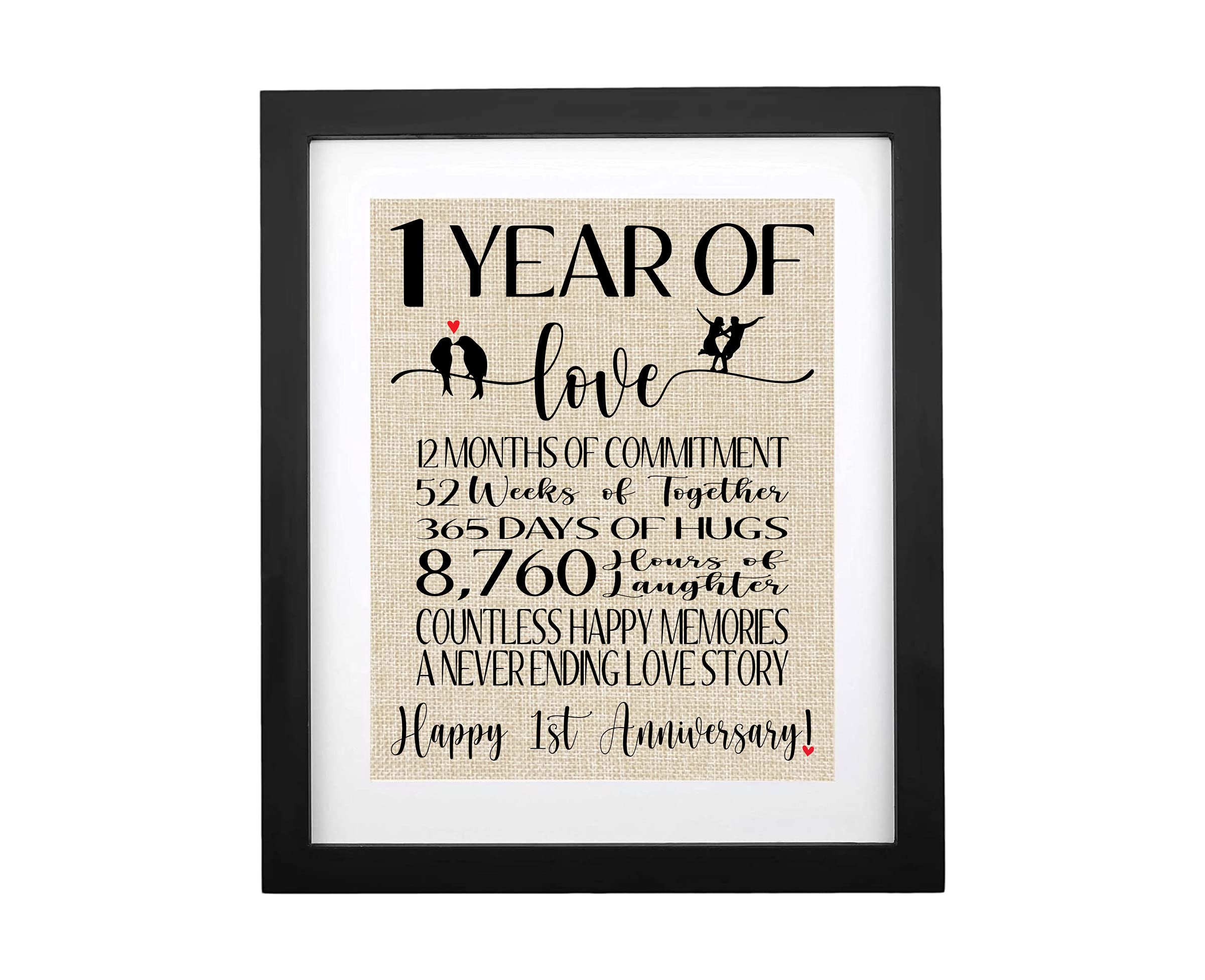 Amazon.com - TOBOHU 1st Anniversary Burlap Print, 1 Year as