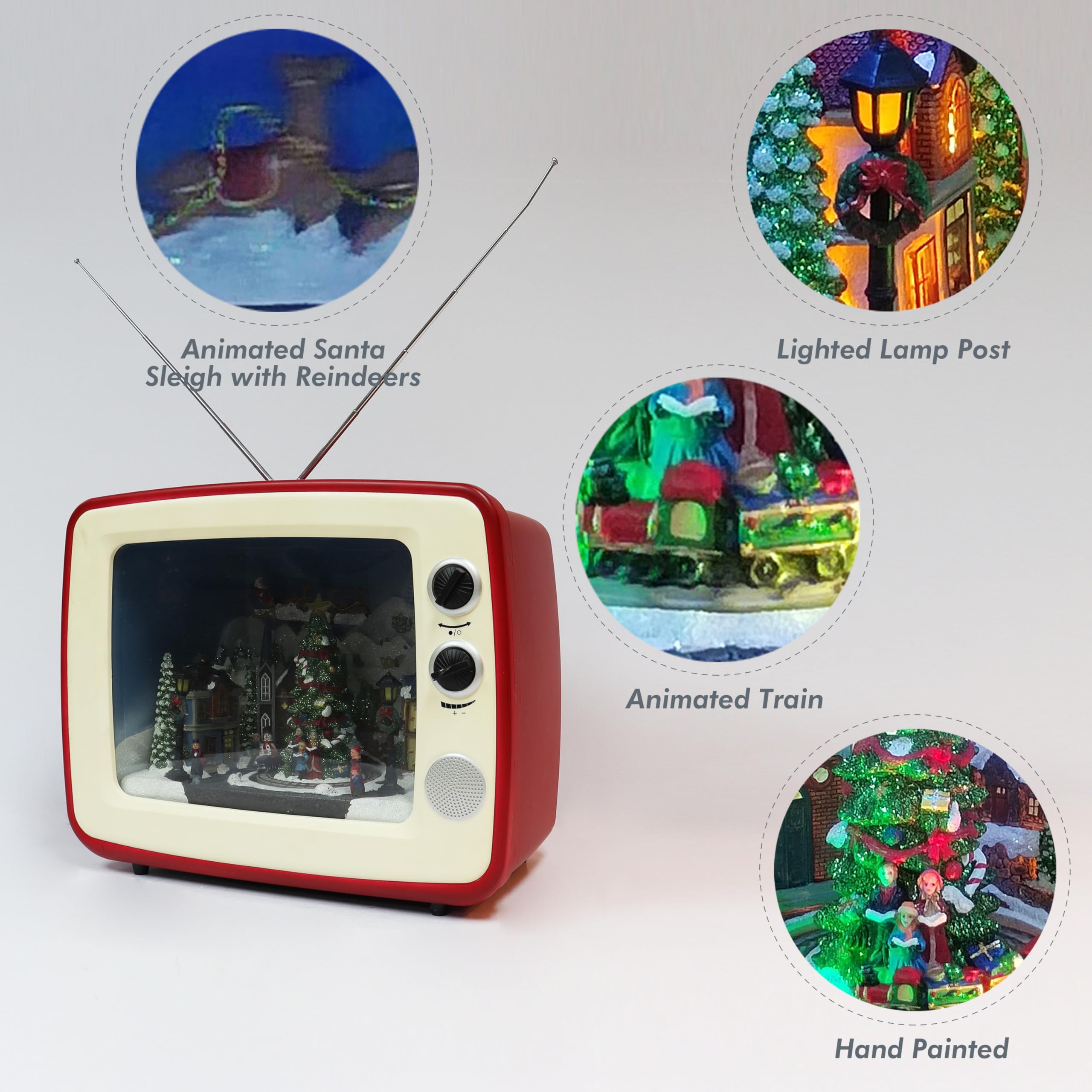 Amazon | MOMENTS IN TIME アニメーション レッド レトロ テレビ