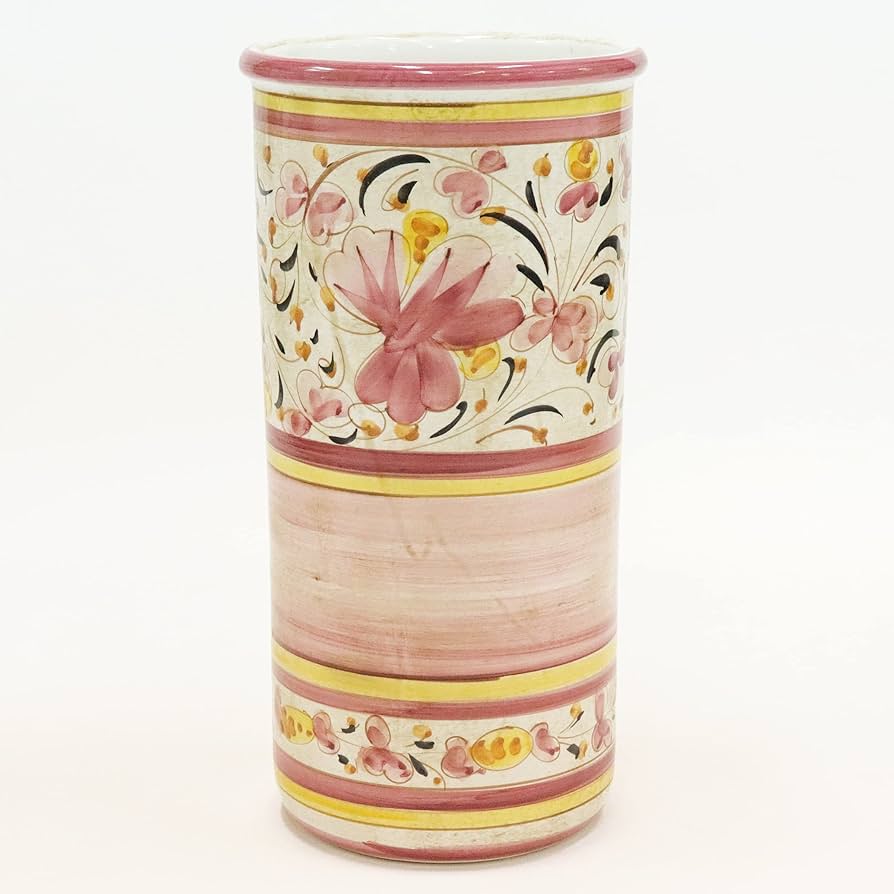 Amazon.co.jp: 【イタリア製 マヨルカ焼 傘立て】ピンク・花柄 Ф23