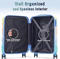 Amazon.com | Merax 3 Piece Luggage Set, PC+ABS Hardshell Suitcases