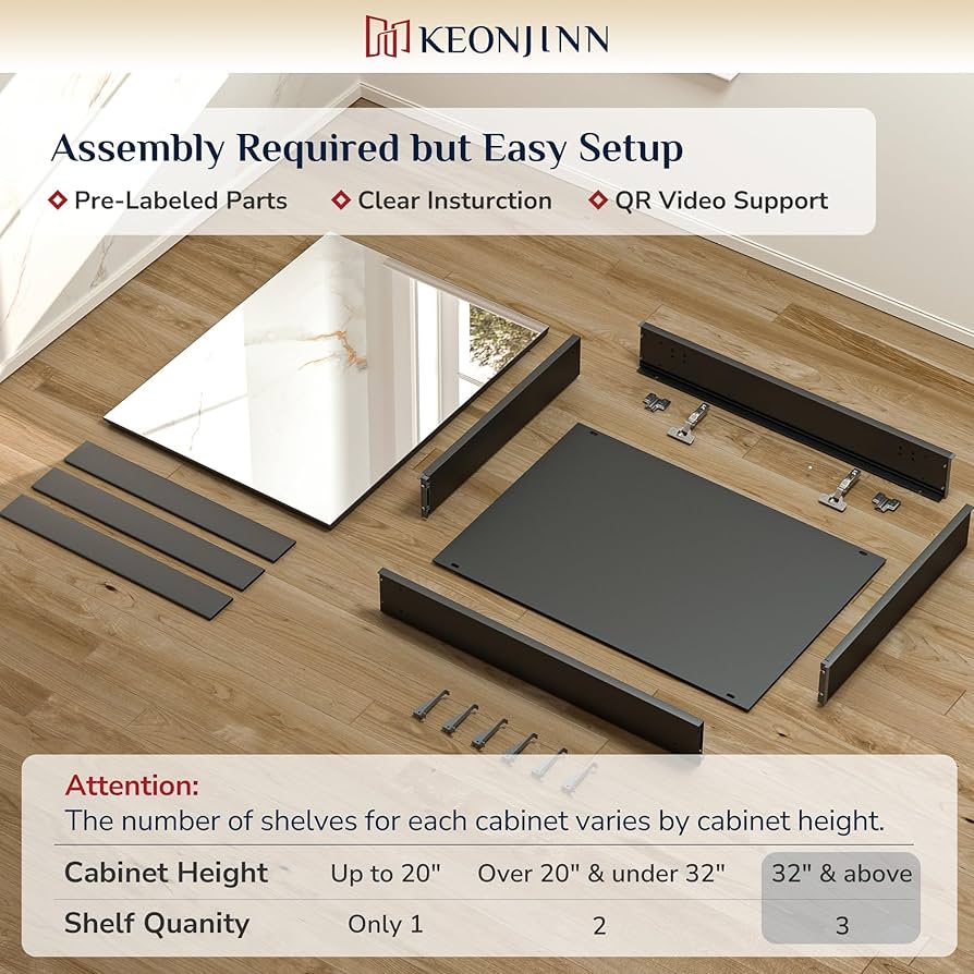 Amazon.com: Keonjinn 48 x 32 Inch Oversized Medicine Cabinet for