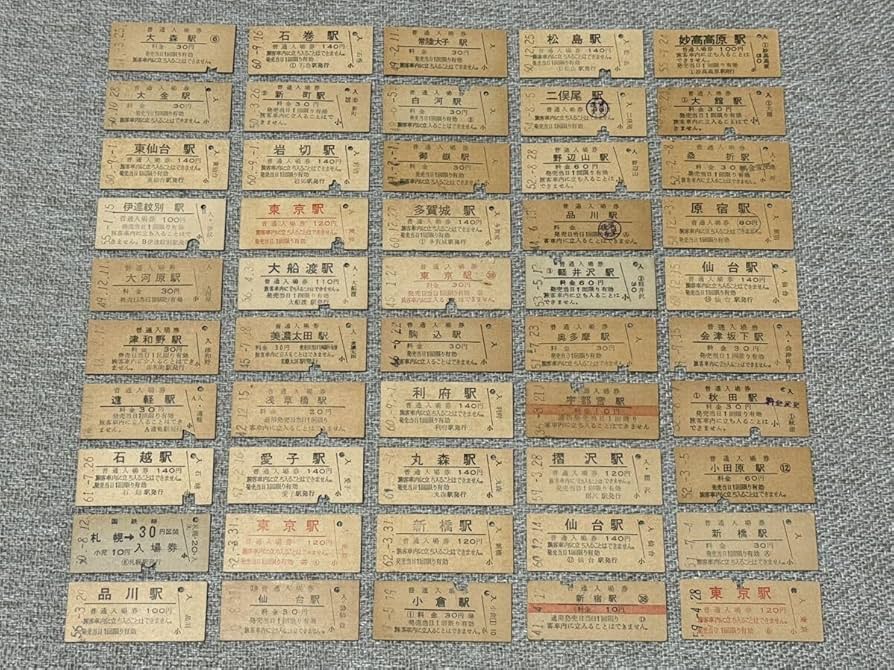 Amazon.co.jp: レトロ 昔の鉄道切符 国鉄時代の硬券入場券 新宿駅 小倉