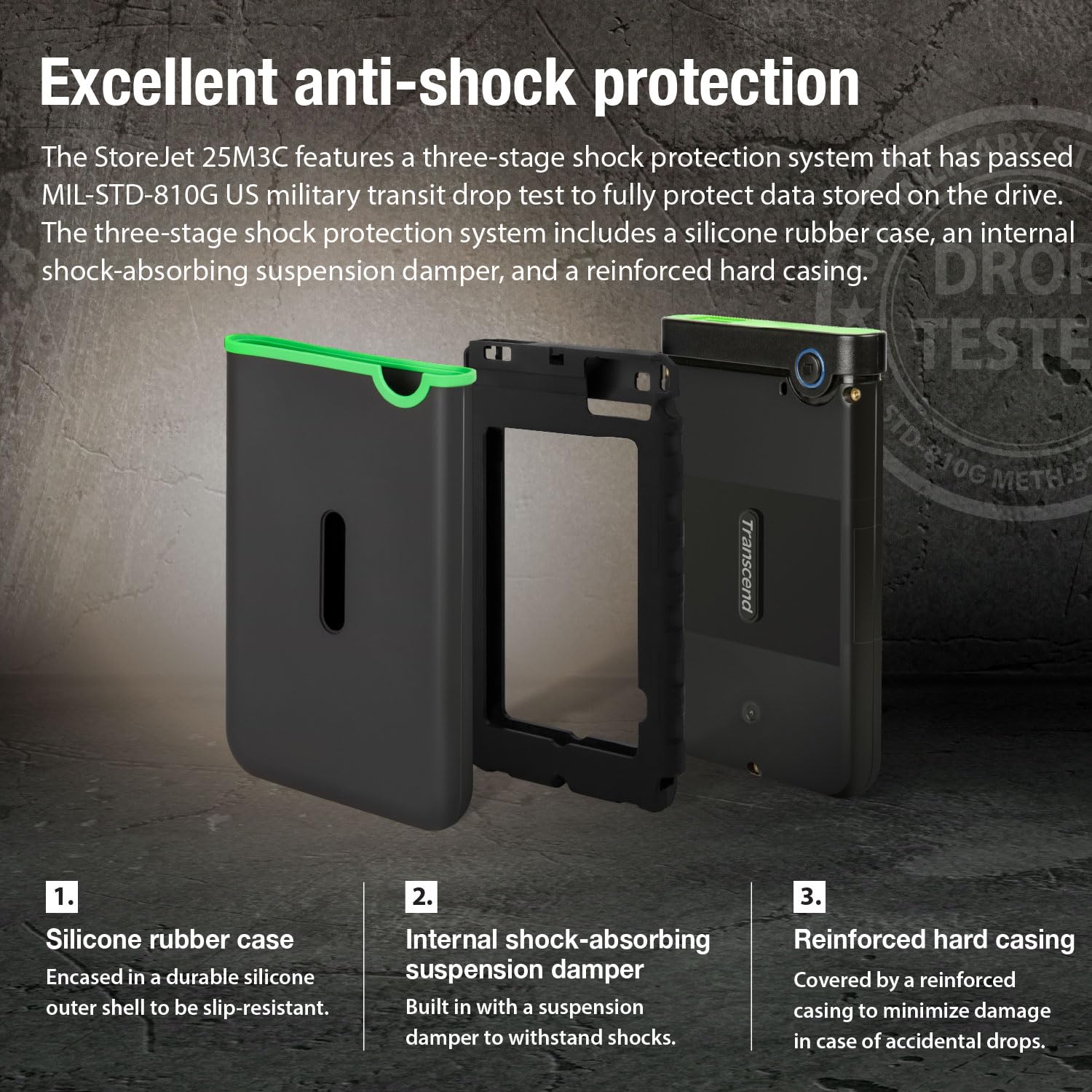 Amazon | Transcend ポータブルHDD 4TB 耐衝撃 USB3.1 Gen1 [Type-C] 3