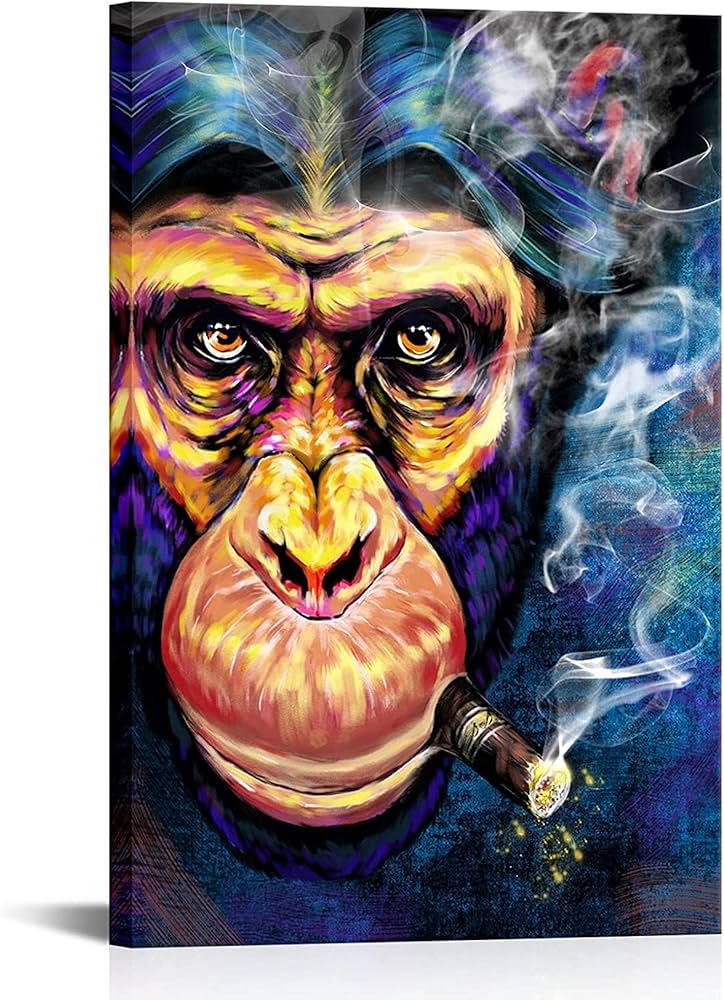 Amazon.co.jp: カラフルなゴリラ猿の動物の絵壁アートジークレー