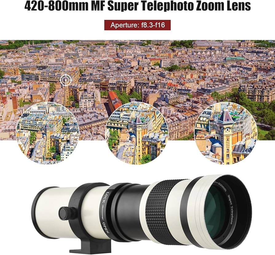 Amazon.com : Andoer Camera MF Super Telephoto Zoom Lens F/8.3-16