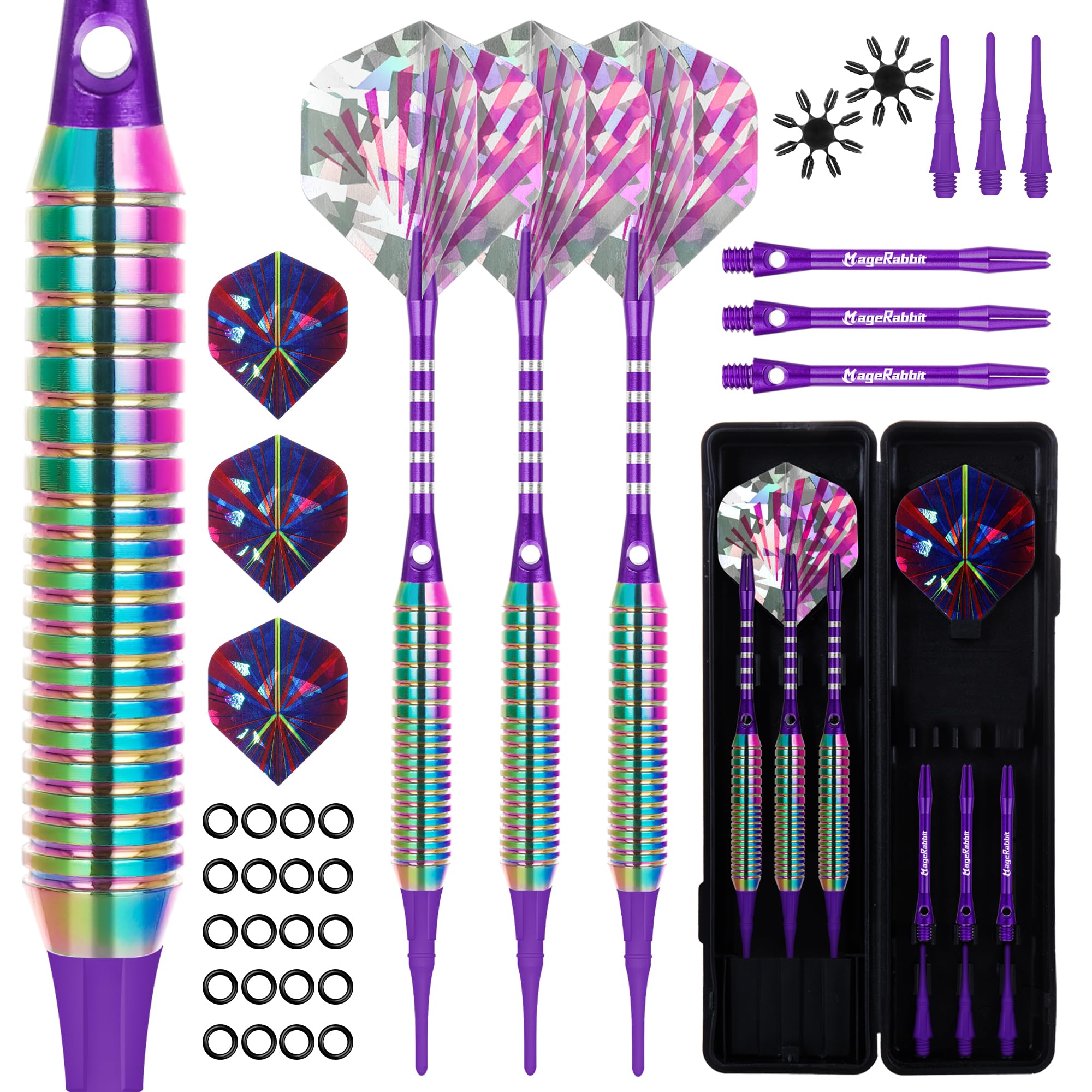 Amazon.co.jp: MageRabbitソフトチップダーツセット、3本のアルミ