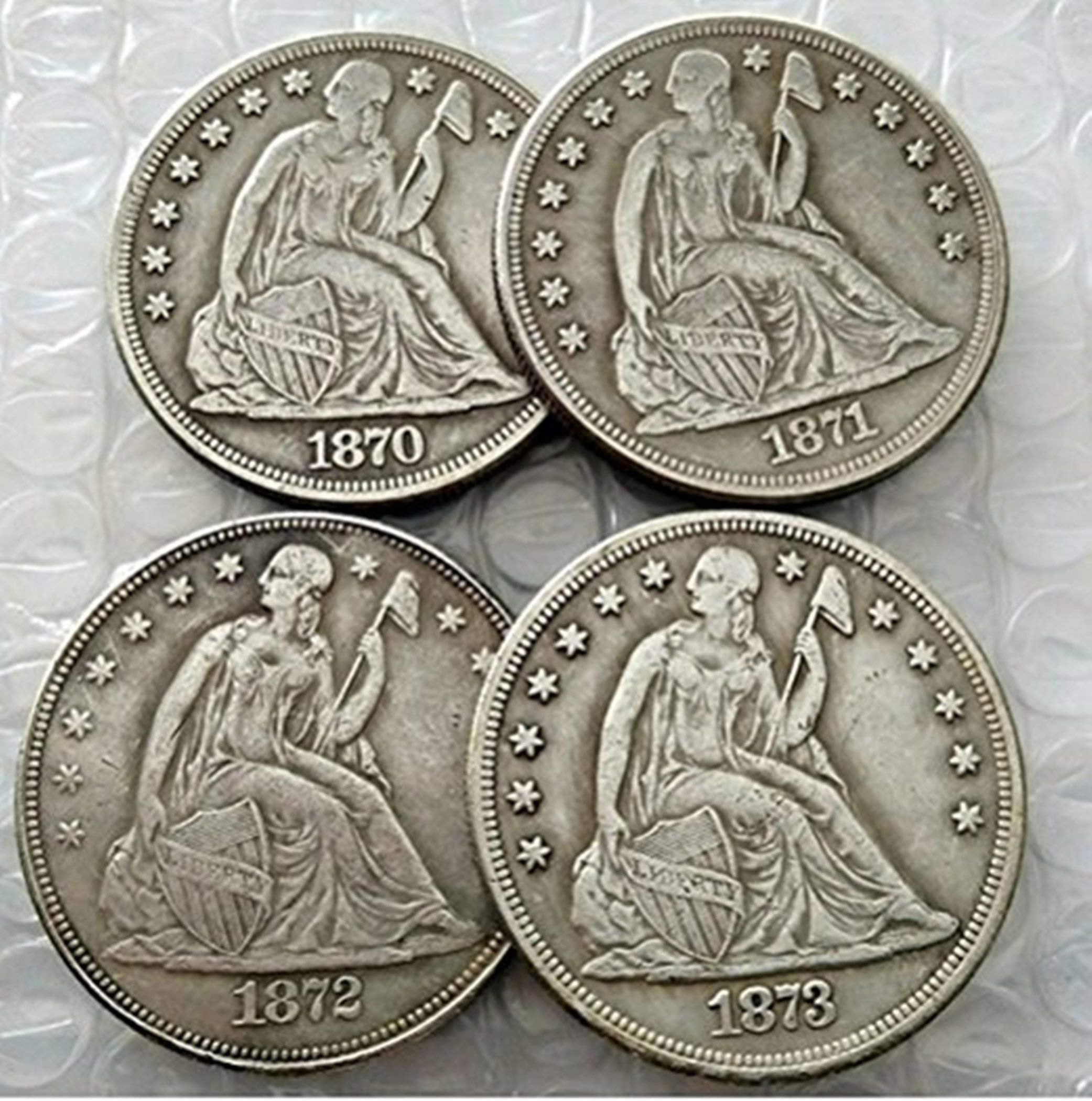 Amazon.com: Rare 1870-1873 Full Set 4 pcs Seated Liberty American