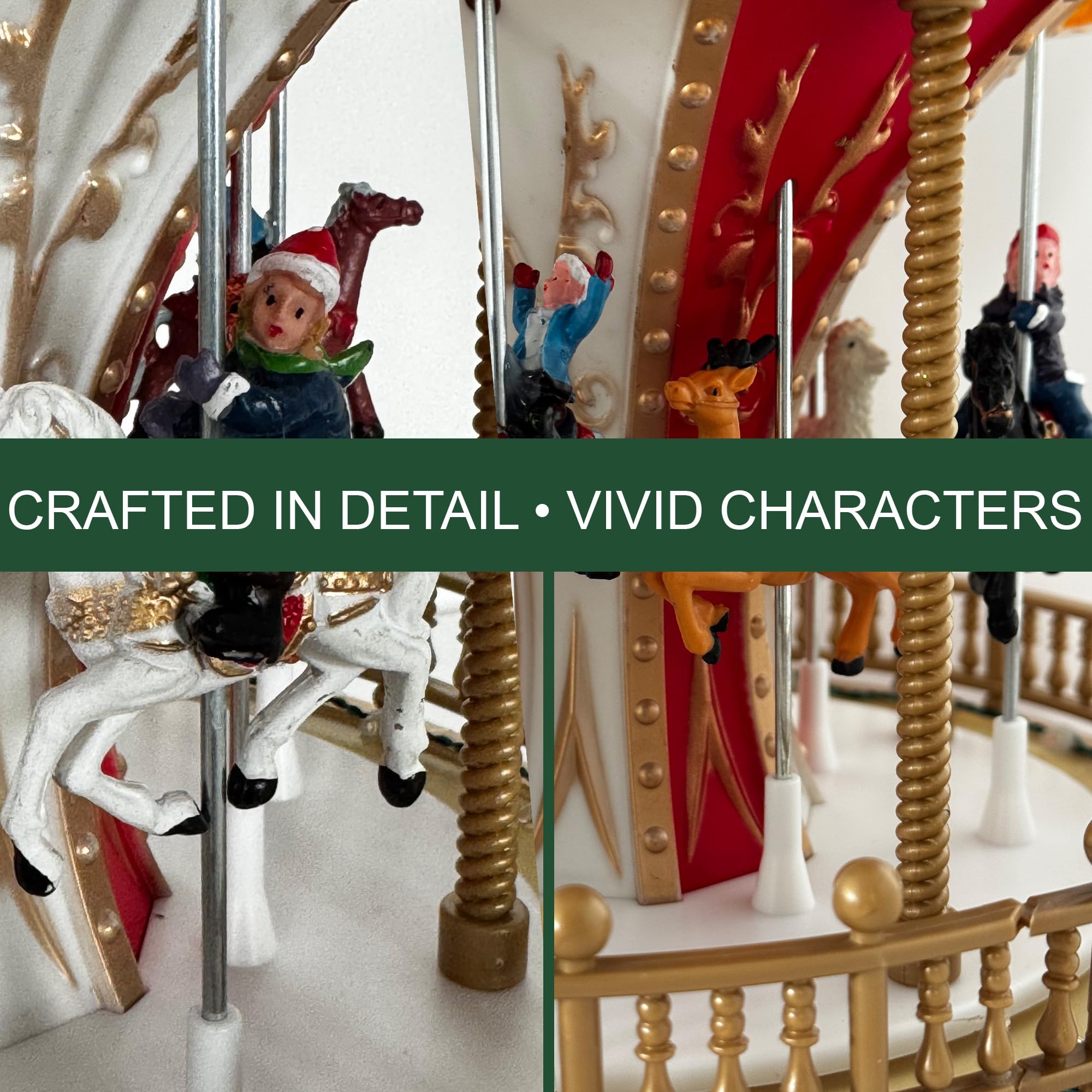 Amazon.com: allgala Christmas Carousel Crafted Polyresin Like