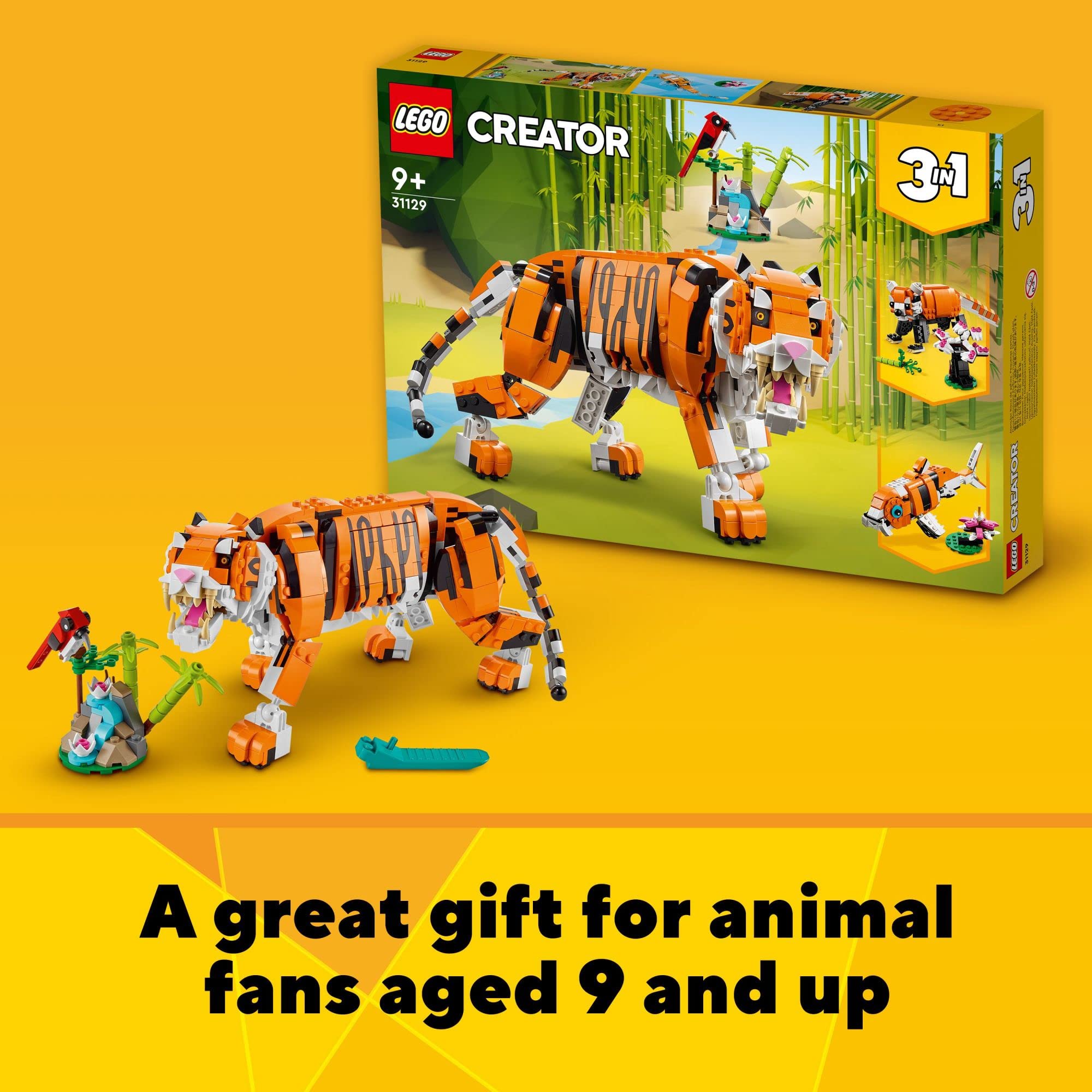 LEGO Creator 3in1 Majestic Tiger 31129 Building Kit; Animal Toys