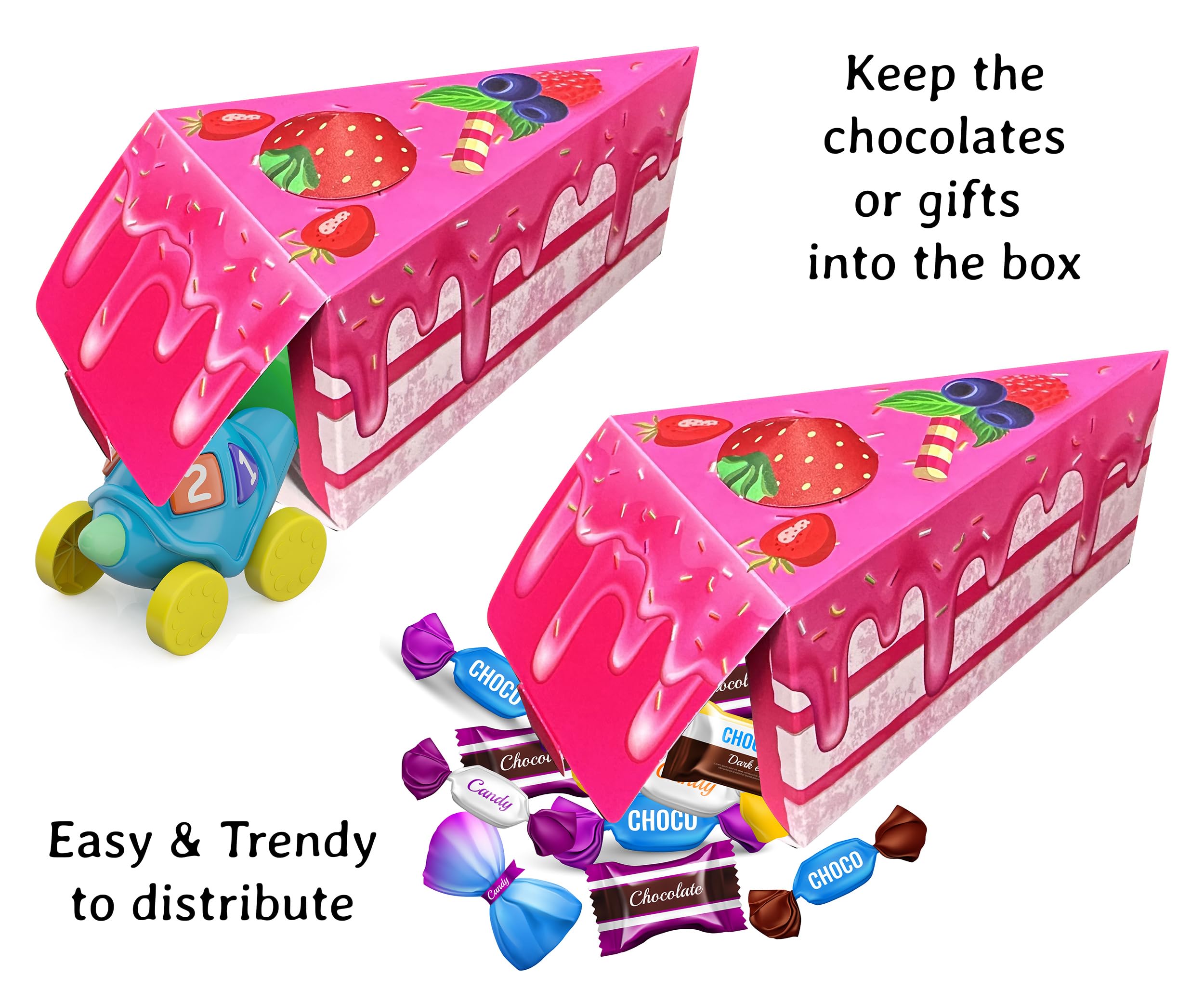 Eduketive Pack of 3 Strawberry Cake Slice Gift Box (10 Slice Cake