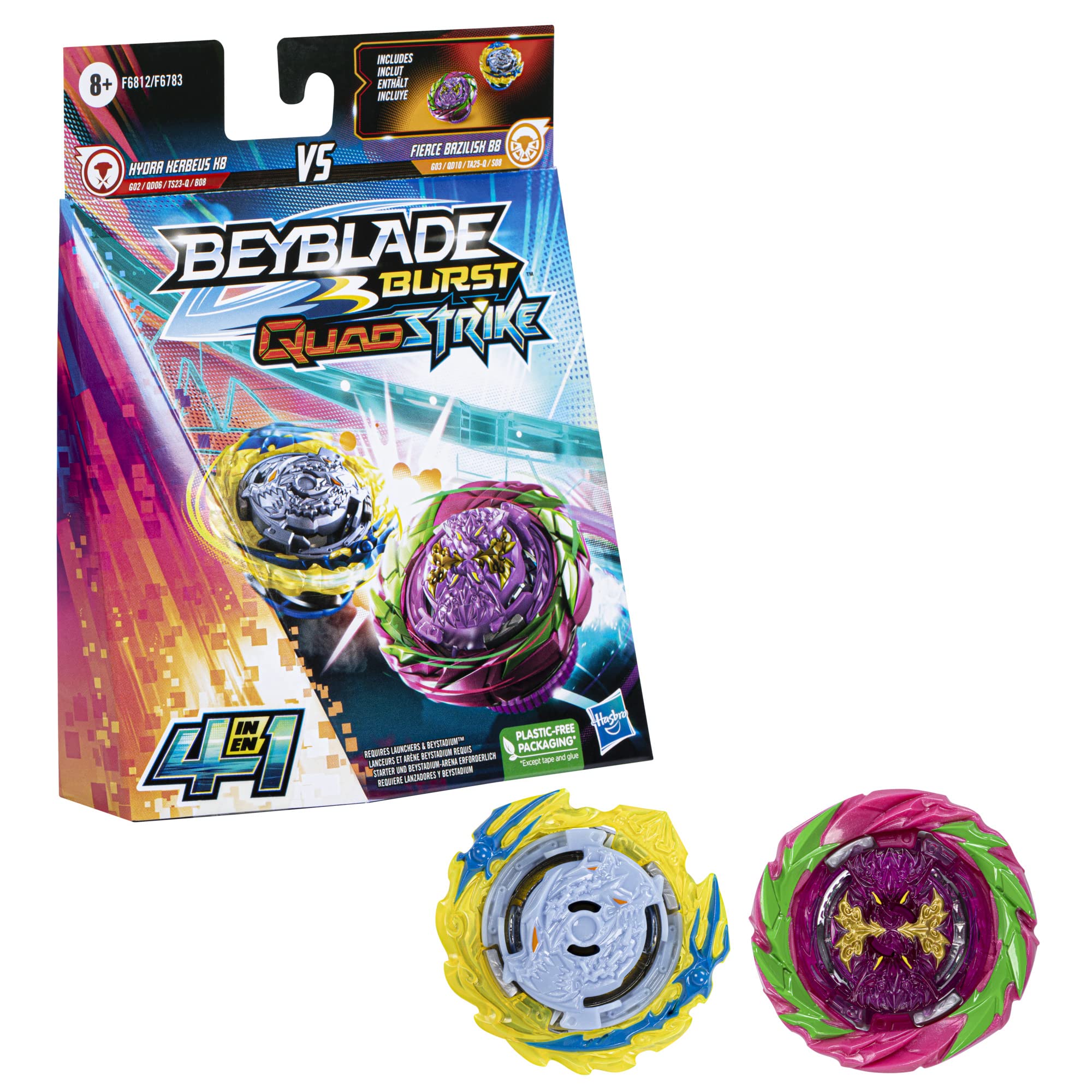 Amazon.com: Beyblade Burst QuadStrike Fierce Bazilisk B8 and Hydra