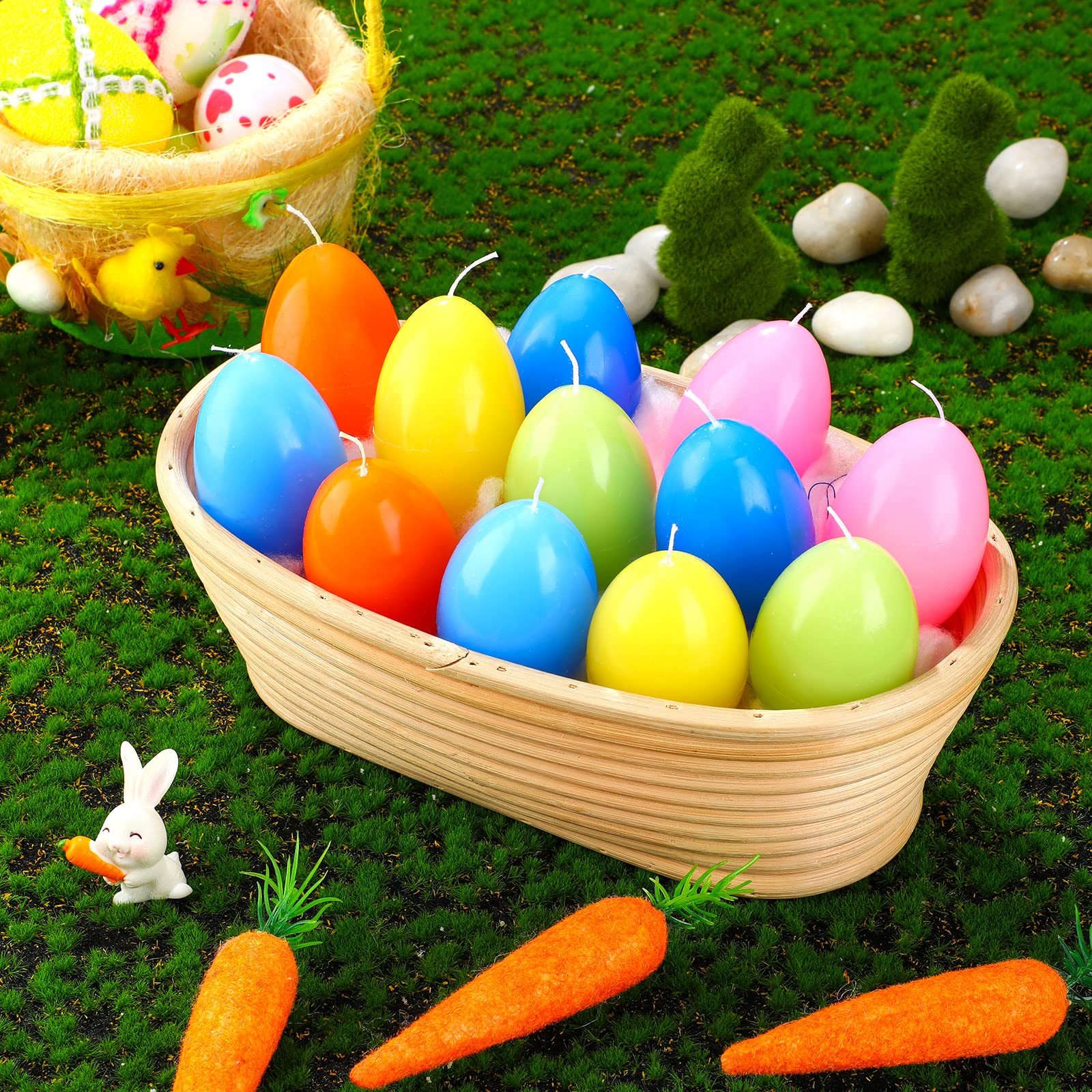 Amazon.com: 12 Pcs Easter Eggs Candles Soy Wax Colorful Easter