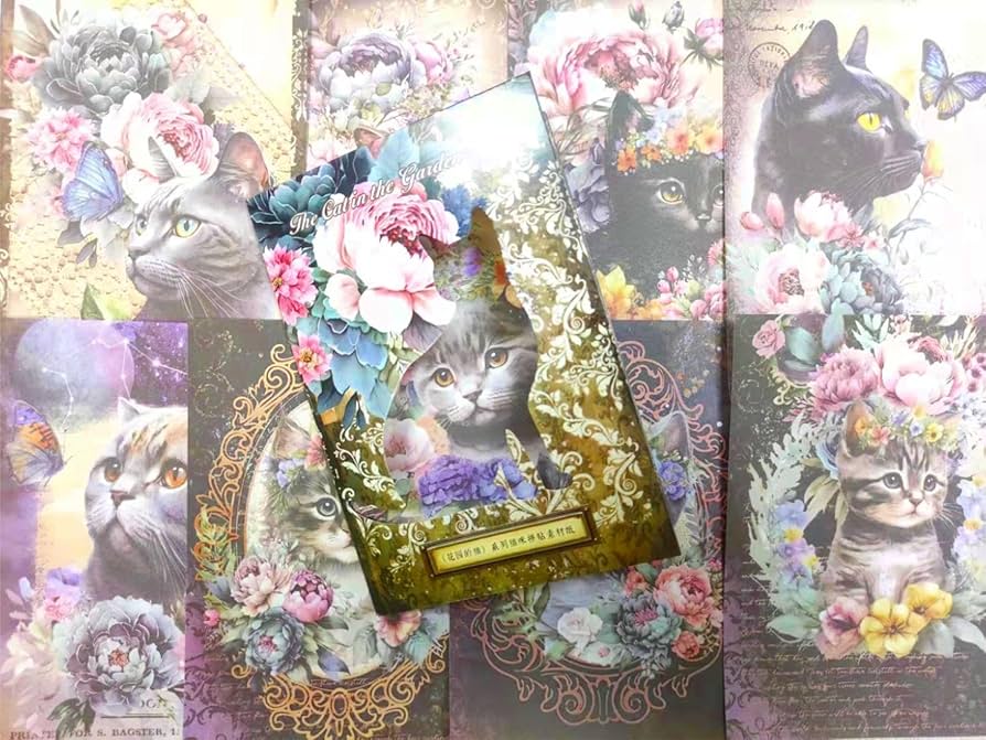 Amazon.co.jp: コラージュ 素材 デザインペーパー 庭の猫シリーズ 140