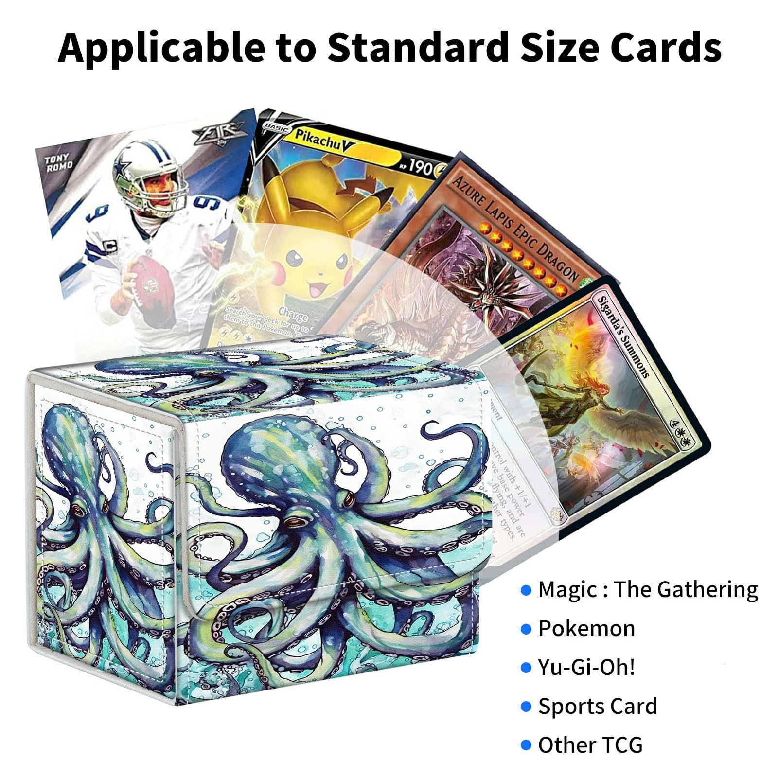 Amazon.com: HEAKIERG Octopus Card Deck Box Organizer, 100+ Sleeved