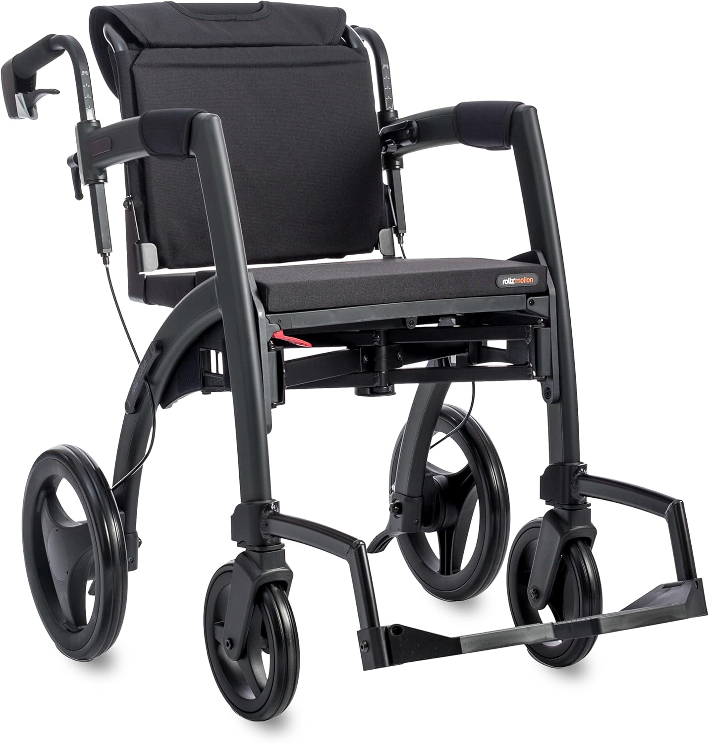 Rollz Motion 2.1 マットブラック - 2 in 1 歩行器 歩行車 車椅子