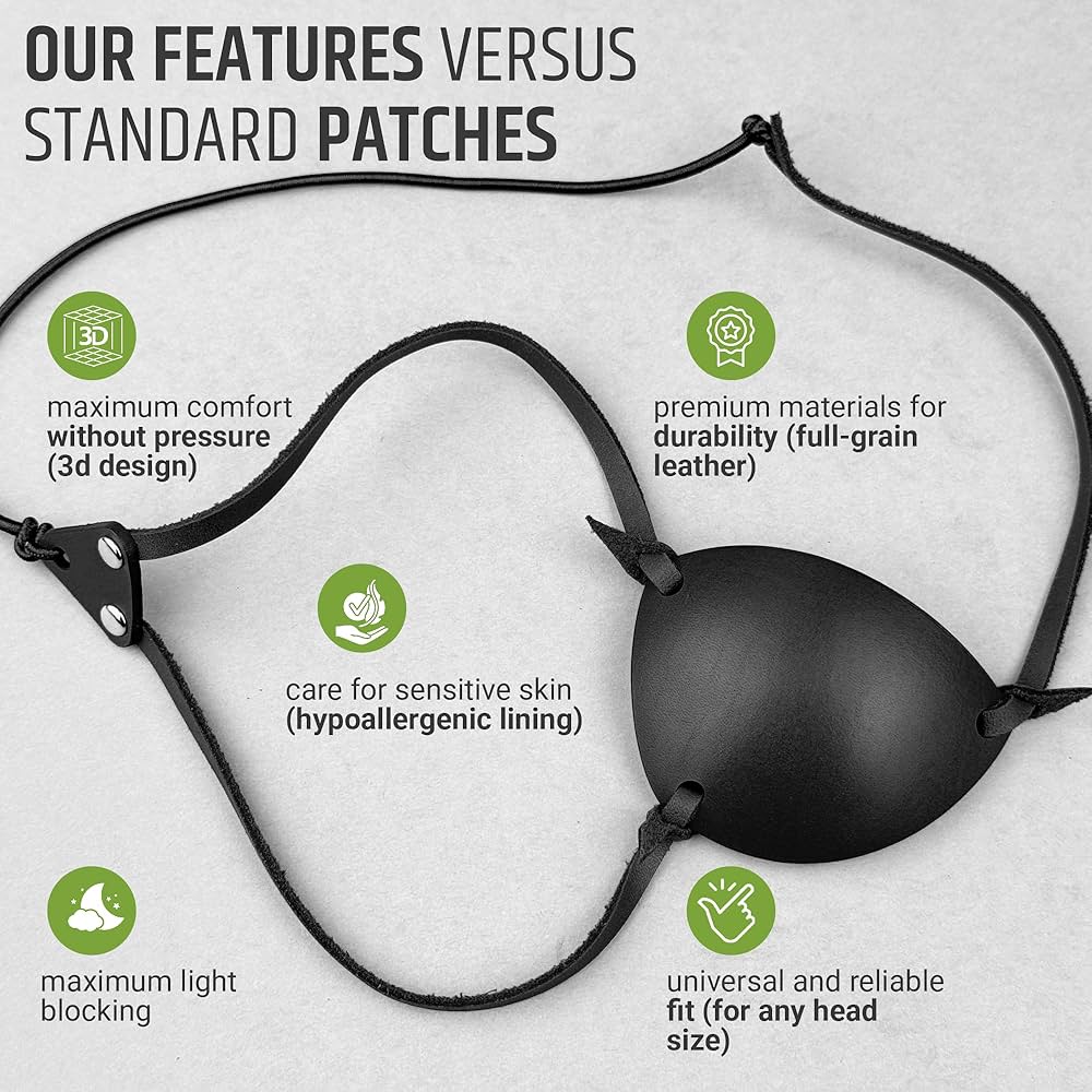 Amazon.com: Premium Handmade Metal Gear Leather Eye Patch with