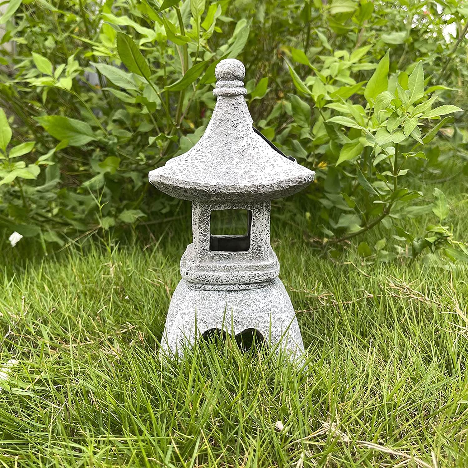 Amazon.co.jp: 模造石の中庭防雨灯籠、日本の屋外庭園ソーラーランタン