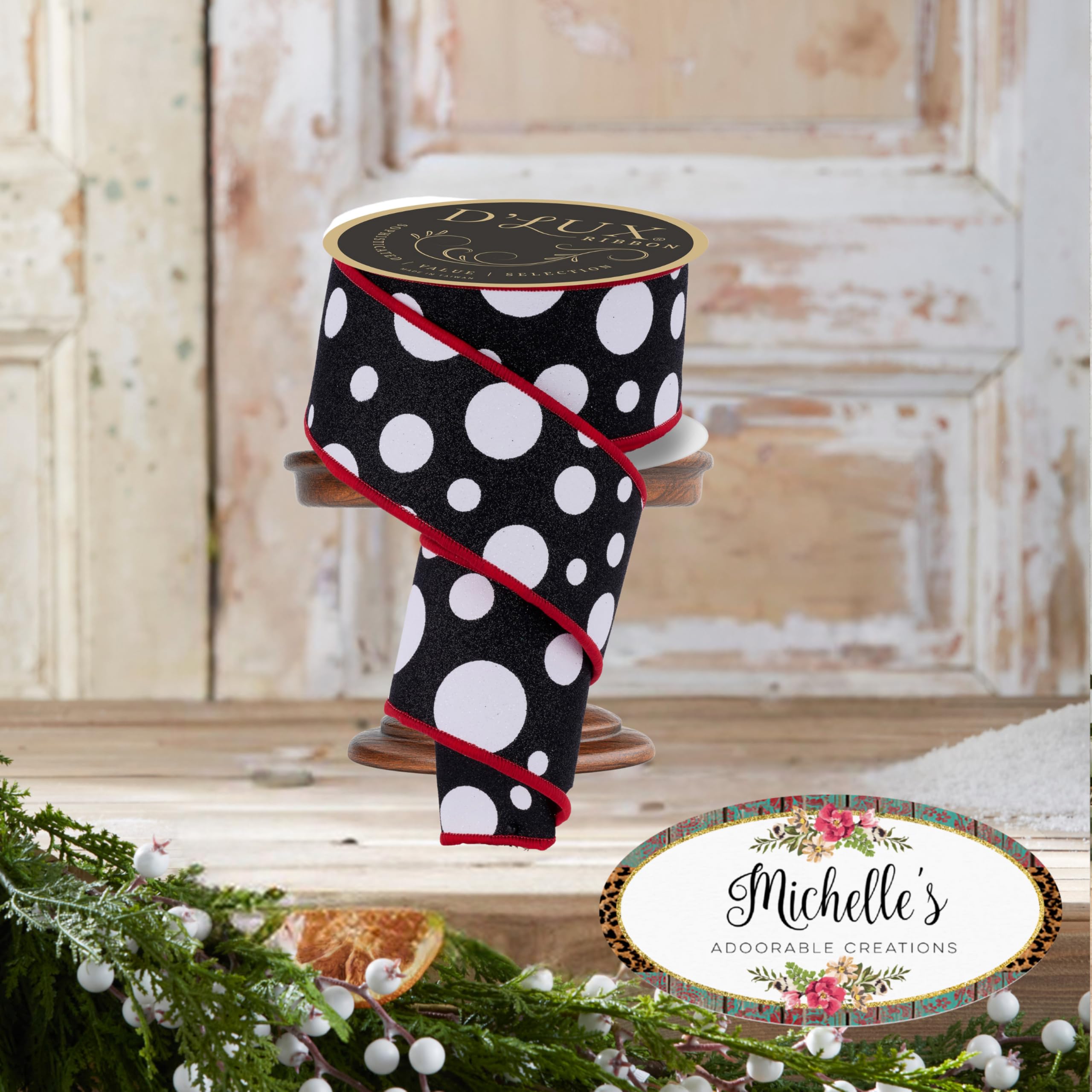 Amazon.com: Craig Bachman D-Lux Giant Polka Dot Ribbon, 2.5 Inch