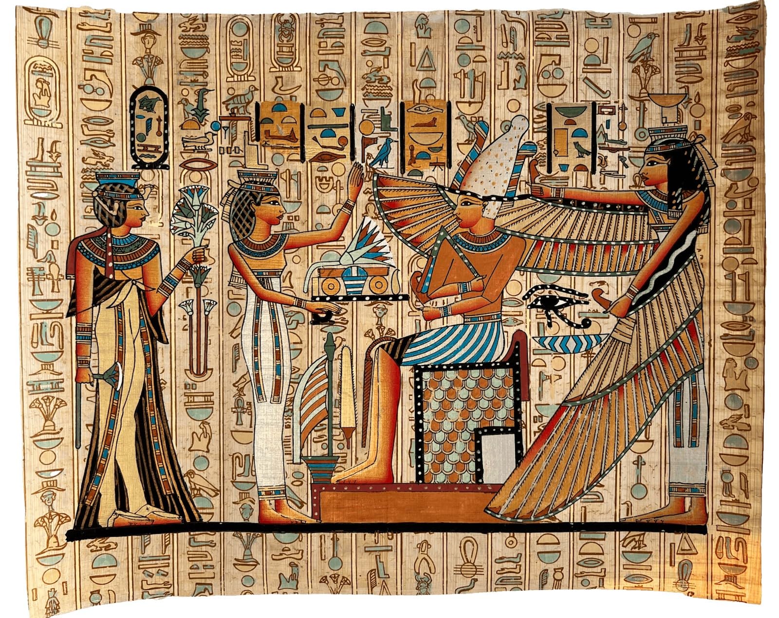 Amazon.co.jp: 古代エジプト パピルスの絵画 – オシリスと翼のある