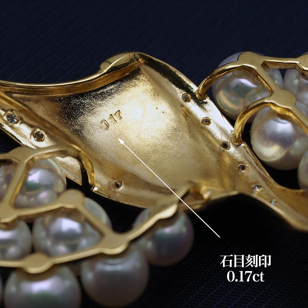 Amazon | [K.jewel] K18 アコヤ本真珠 ブローチ 天然ダイヤモンド付き