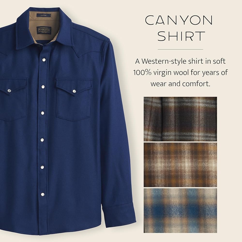 Amazon.com: Pendleton Canyon Men's Shirt, Long Sleeve Flannel