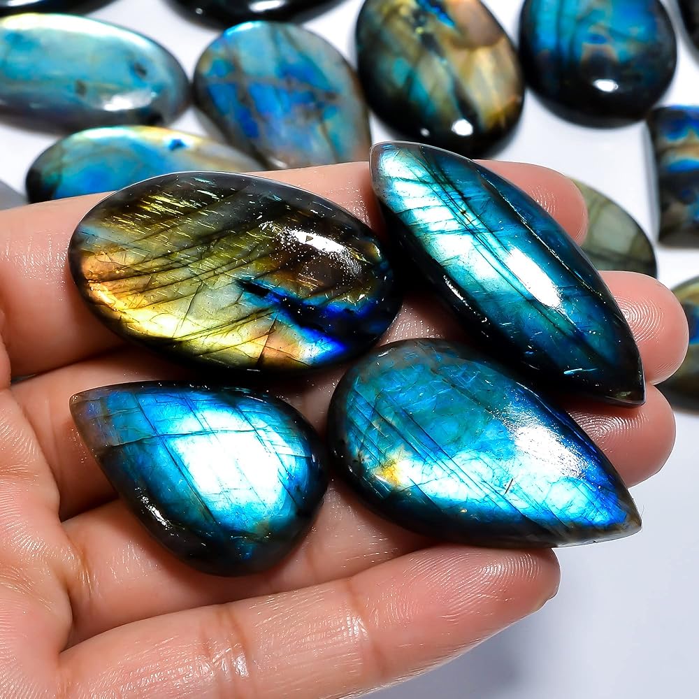 Amazon.com: STANDARD CRYSTAL Labradorite Gemstone - Blue Cabochon
