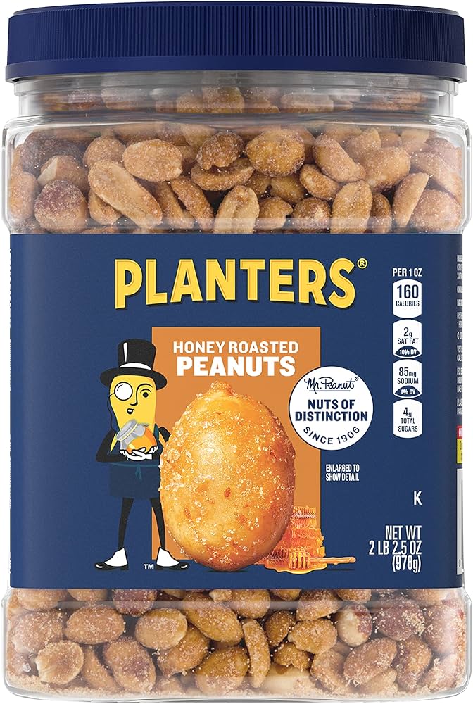 Amazon.com : PLANTERS Honey Roasted Peanuts (2.16 lb Container