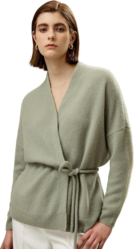 LilySilk Cashmere Silk Blended Lounge Wrap Cardigan for Women