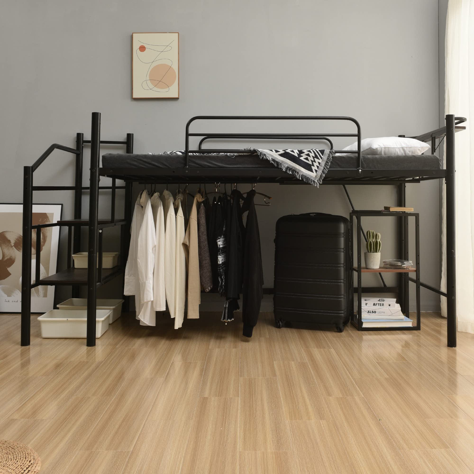 Amazon｜CSSMCOMP(売店)ロフトベッドパイプベッドシングル耐荷重150kg