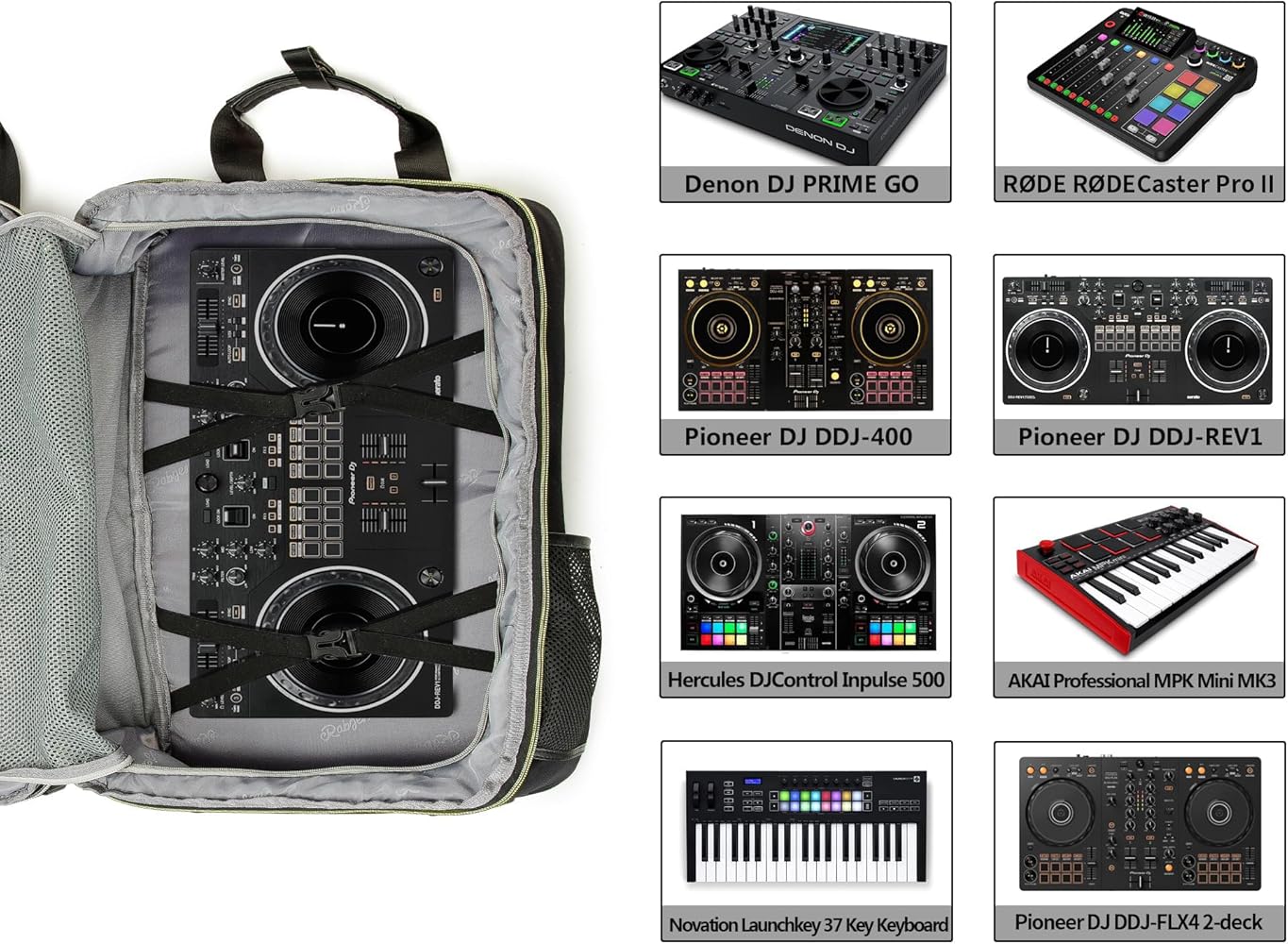 Amazon.co.jp: Rabjen DJバックパック クラブギグ用 DJミキサーケース