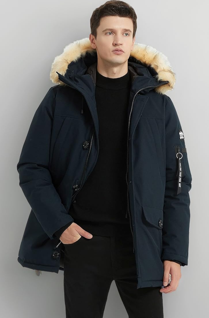 Buy PUREMSX Men's Winter Down Alternative Jacket Autumn Insulated