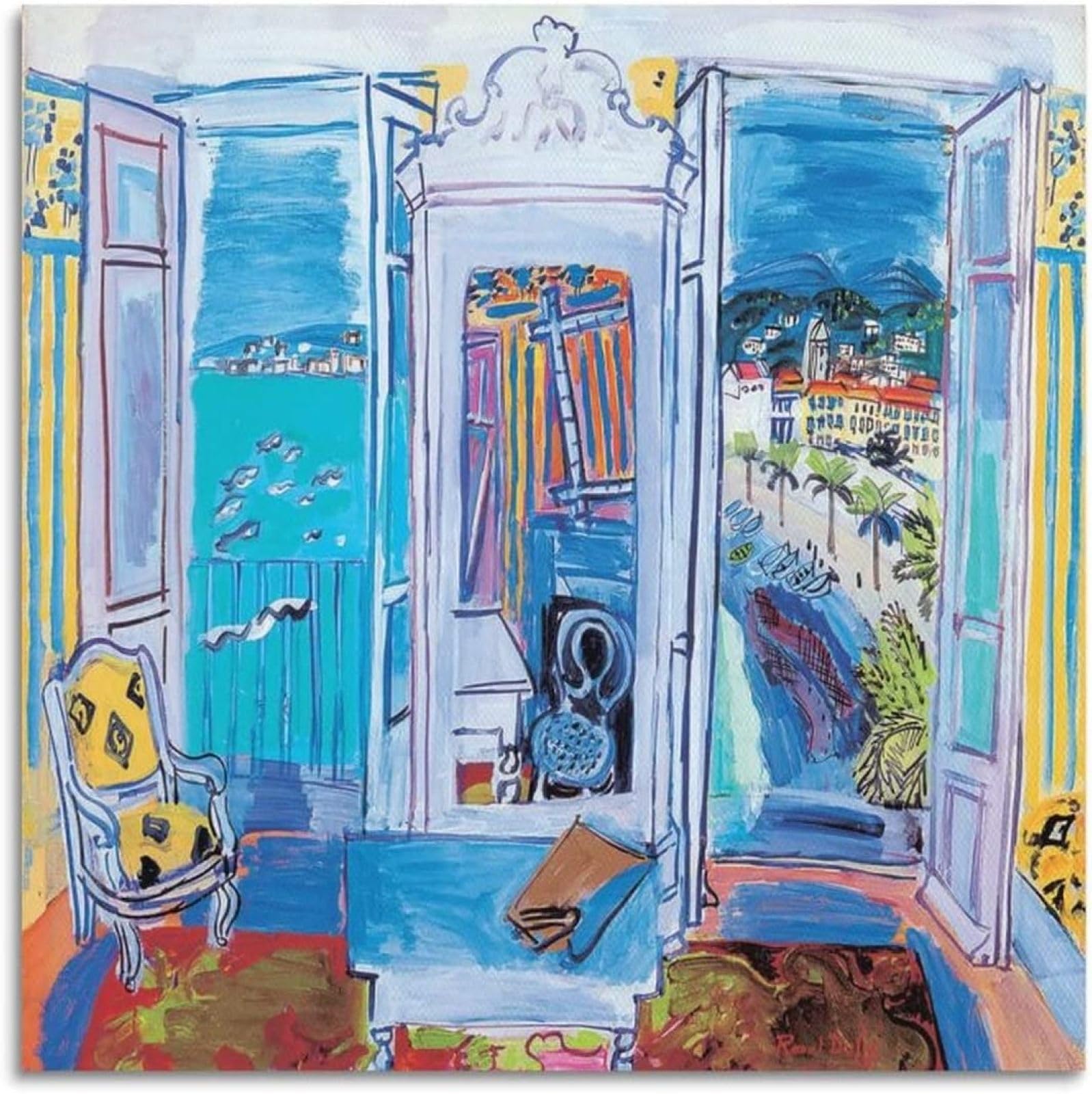 Amazon.co.jp: ラウル・デュフィ ポスター《窓開き》キャンバス