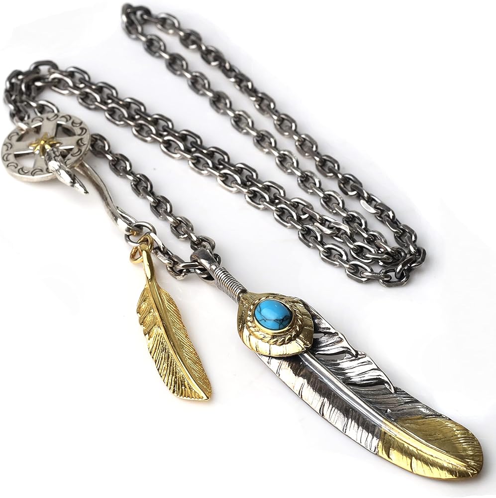 Amazon | [silver KYASYA]シルバー925 フェザーネックレス メンズ 羽根