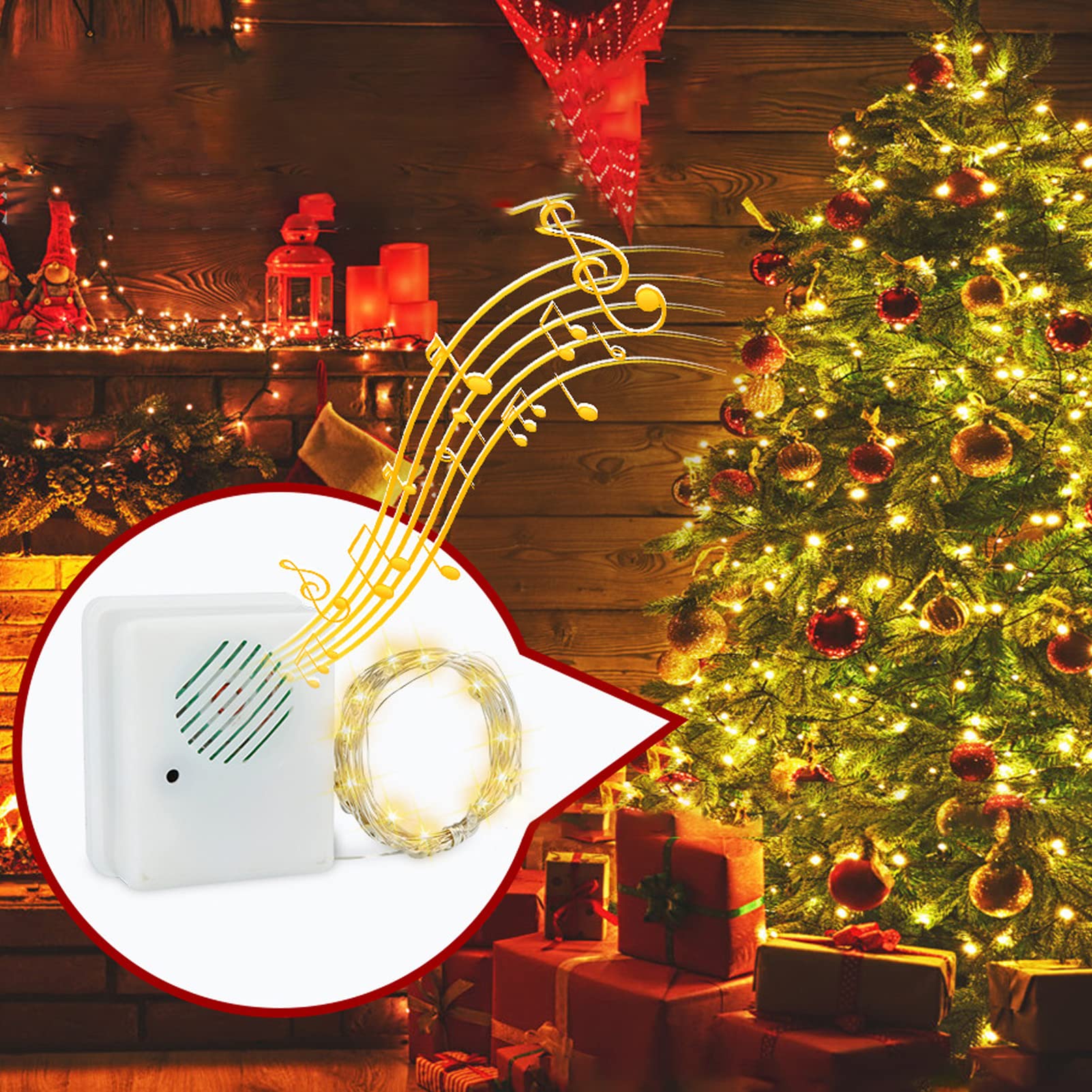 Amazon.co.jp: 屋内および屋外の装飾用の音声センサー付きクリスマス