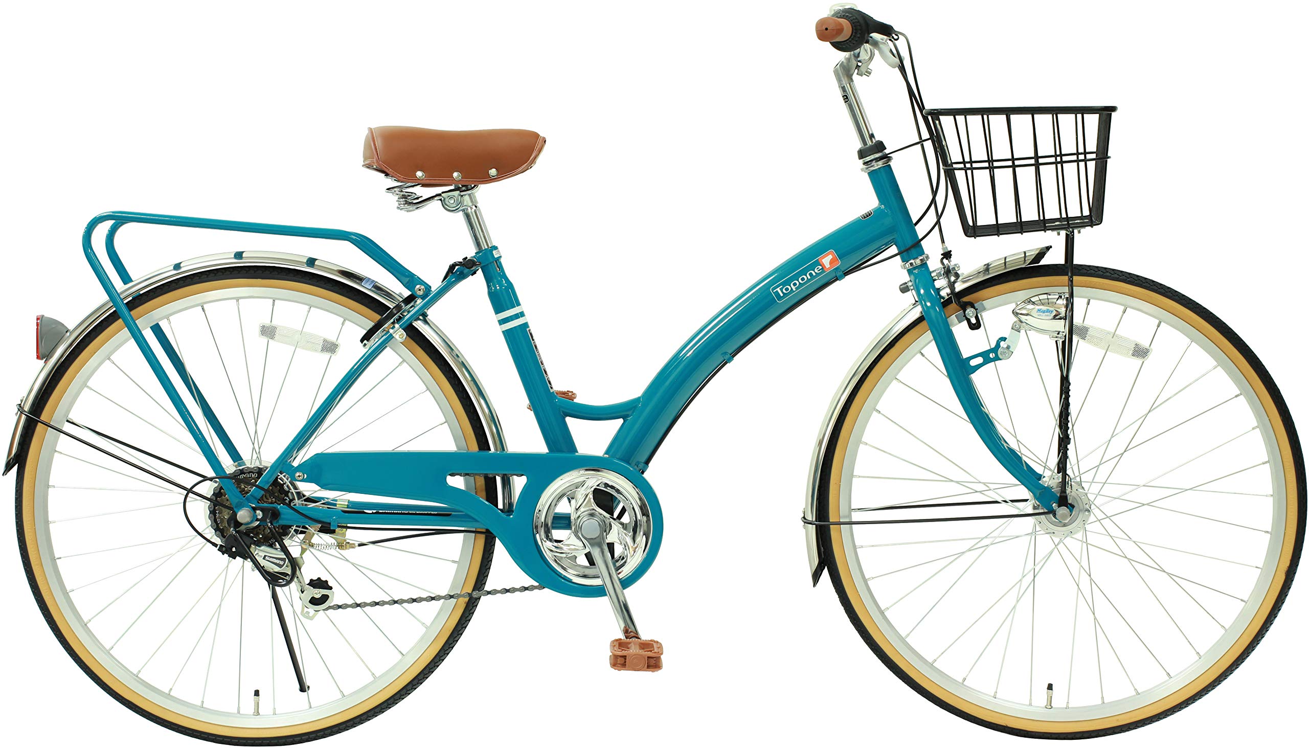 Amazon | シティサイクル 26インチ スチール シマノ製 6段変速 前カゴ