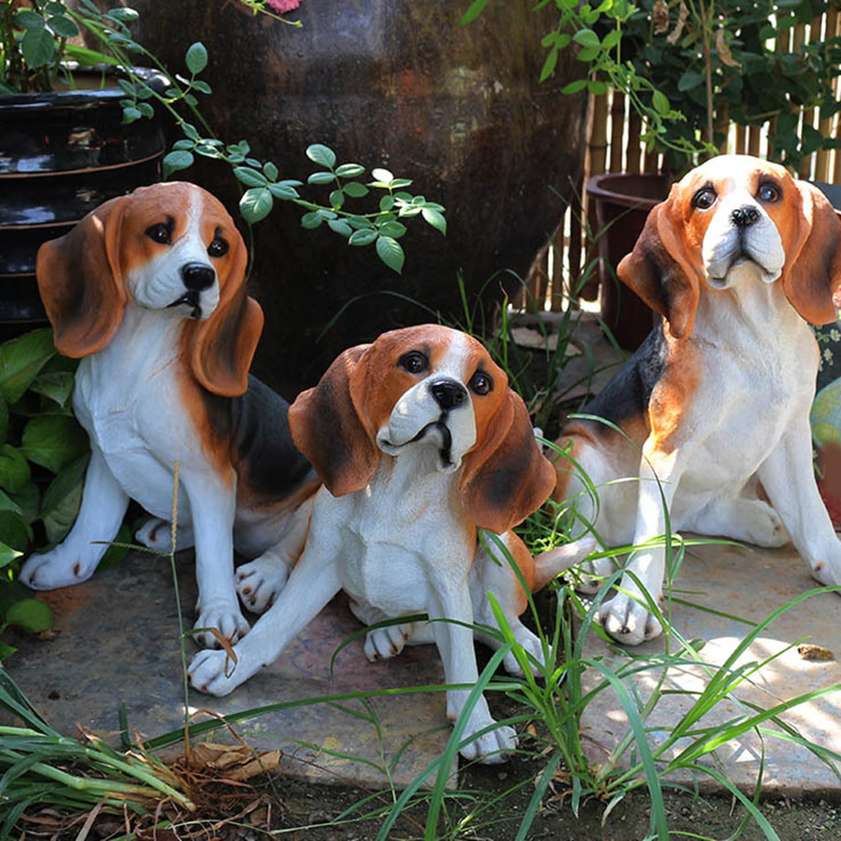 Amazon.co.jp: 犬置き物リアル ガーデンオーナメント 犬 タイプ リアル