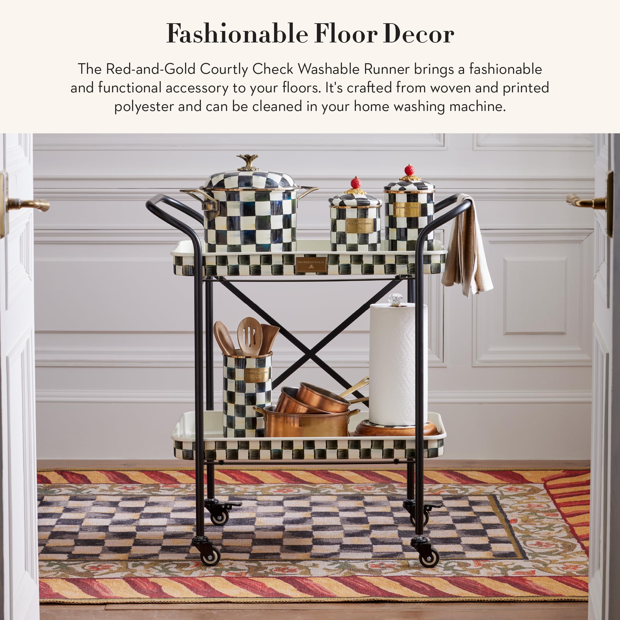 Amazon.com: MACKENZIE-CHILDS Washable Rug, Decorative Indoor Rug