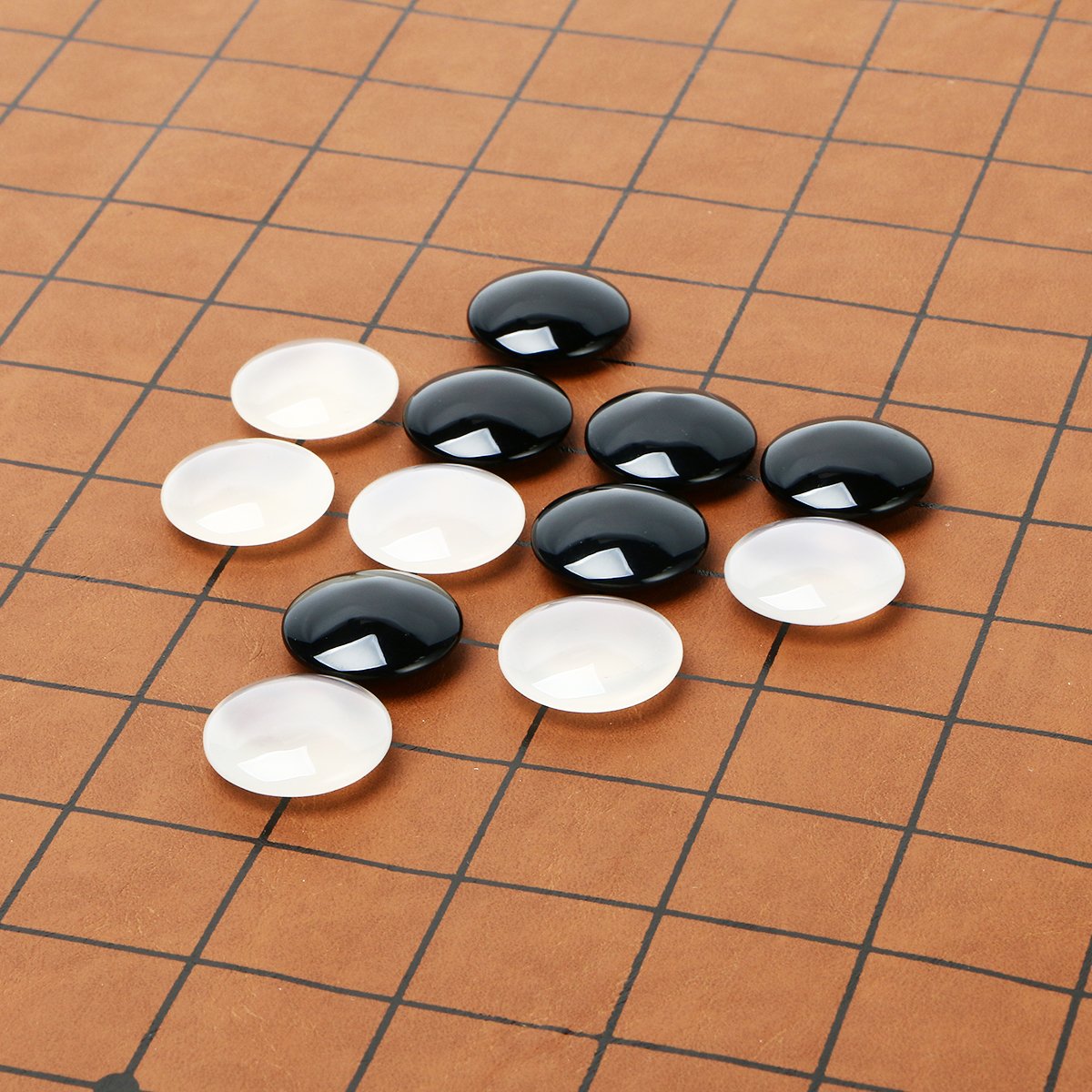 Amazon | [華能] 天然瑪瑙（メノウ）碁石セット 高級ナツメ製碁笥 豪華