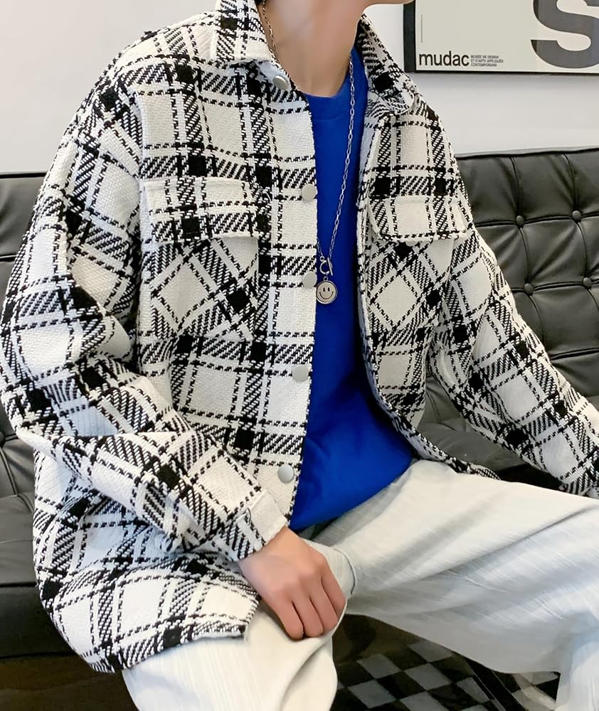 Amazon.co.jp: [Boyzn] チェック柄 長袖シャツ メンズ ゆったり