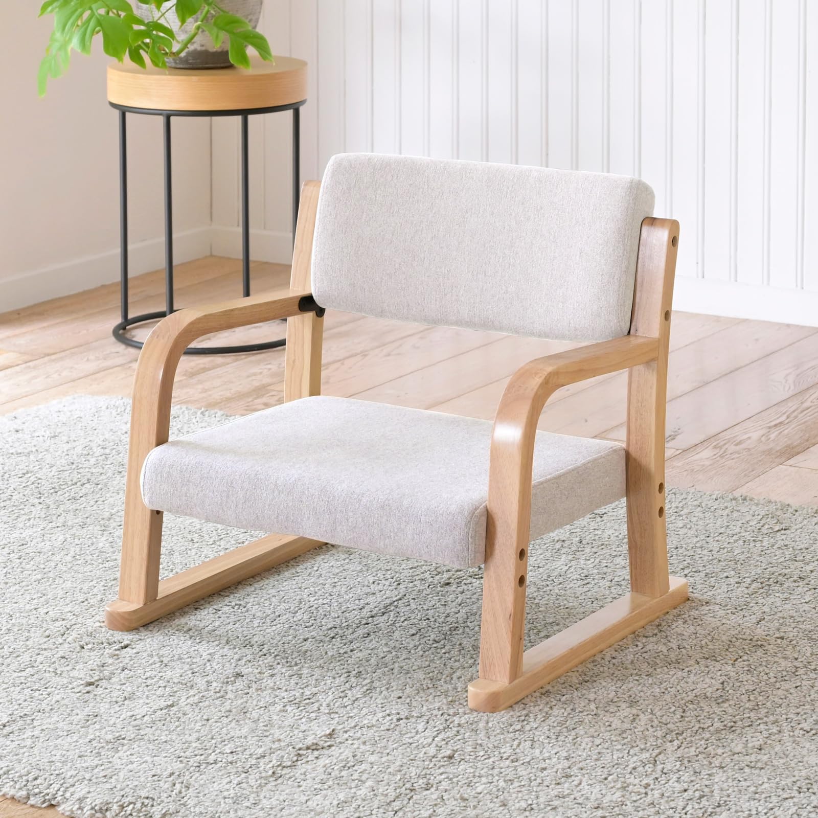 Amazon｜山善(YAMAZEN) 座椅子 コンパクト 椅子 肘掛け付き 高さ調節