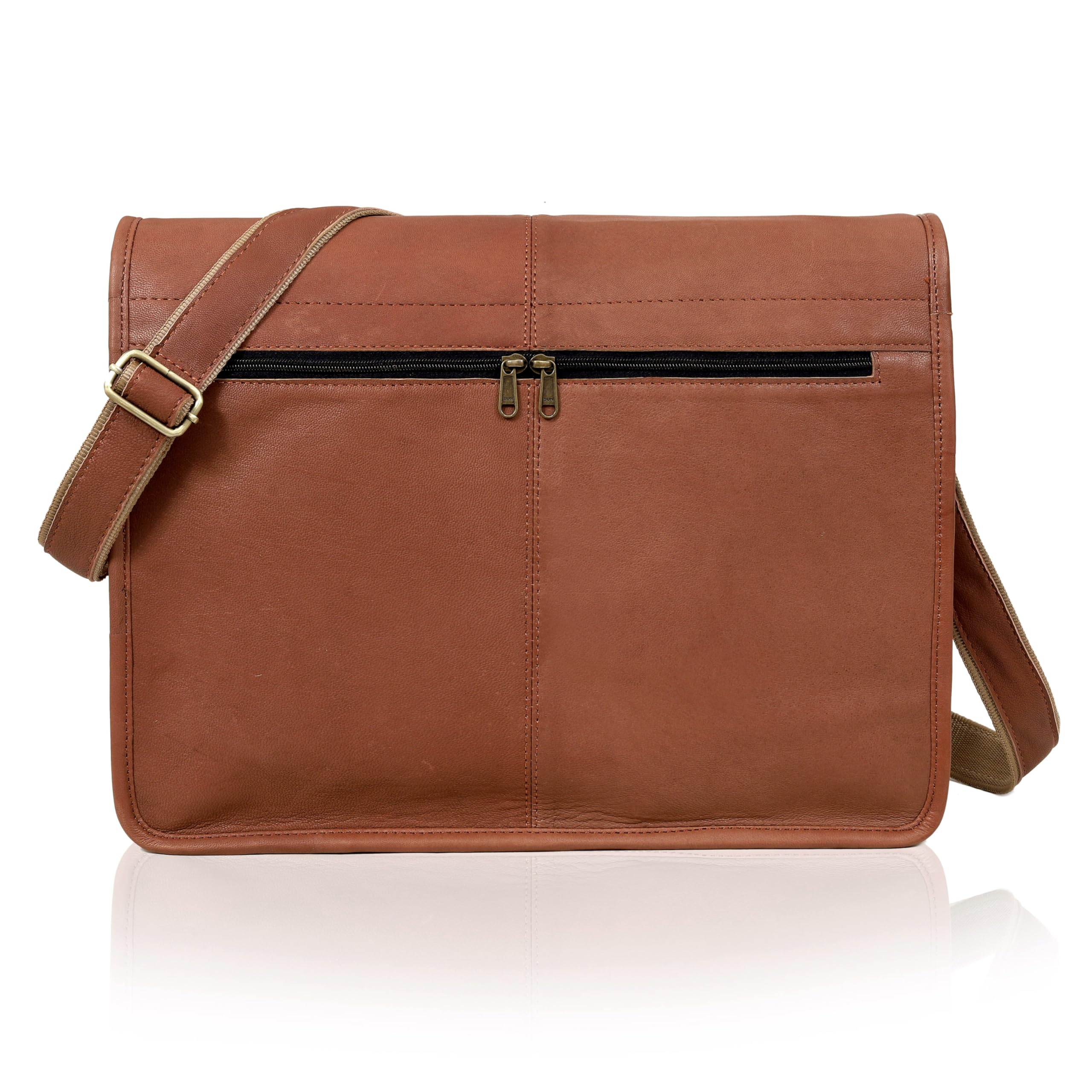 Amazon.com: VC VINTAGE COUTURE 18 inch Leather Full Flap Messenger