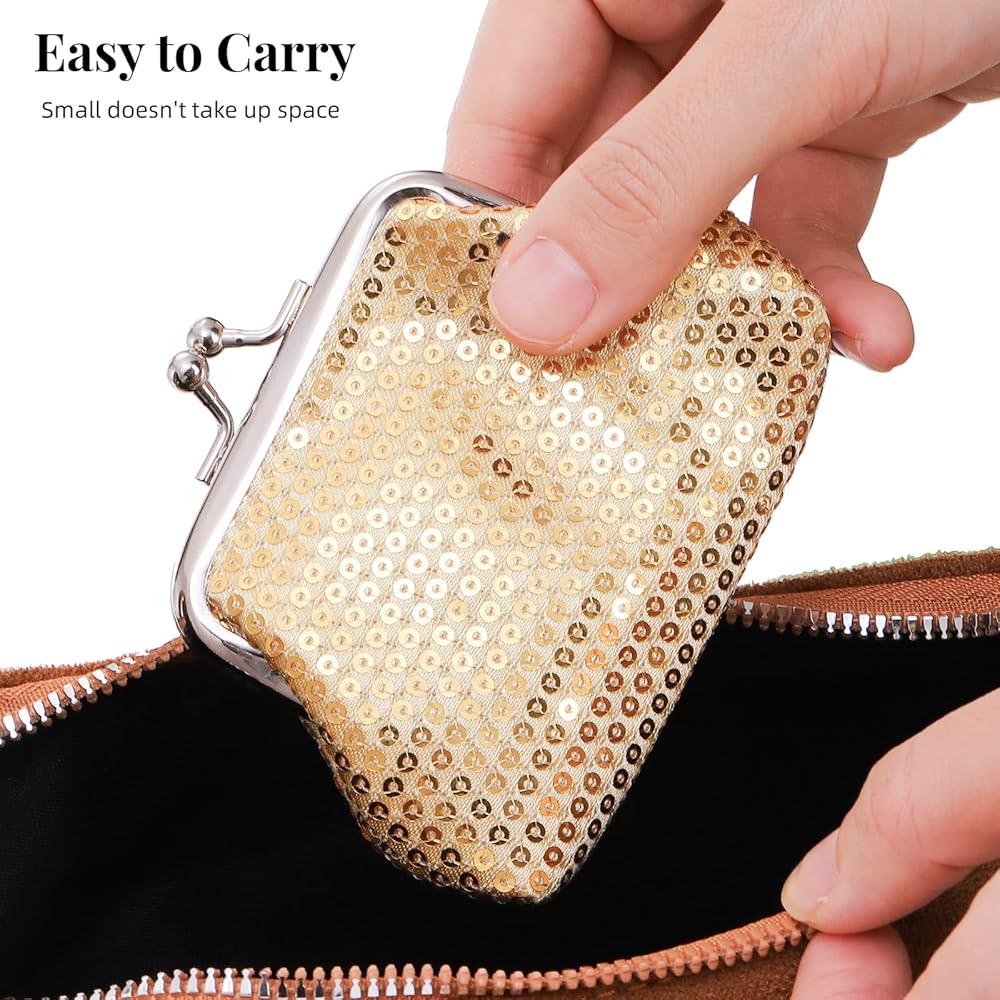 Amazon.com: ZOOFOX 16 Pieces Small Change Purse, Sequin Coin Purse
