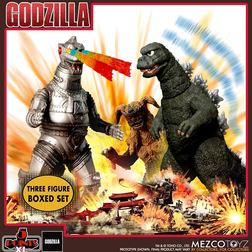 Mezco Godzilla vs Mechagodzilla Set of 3 (1974) Action Figure