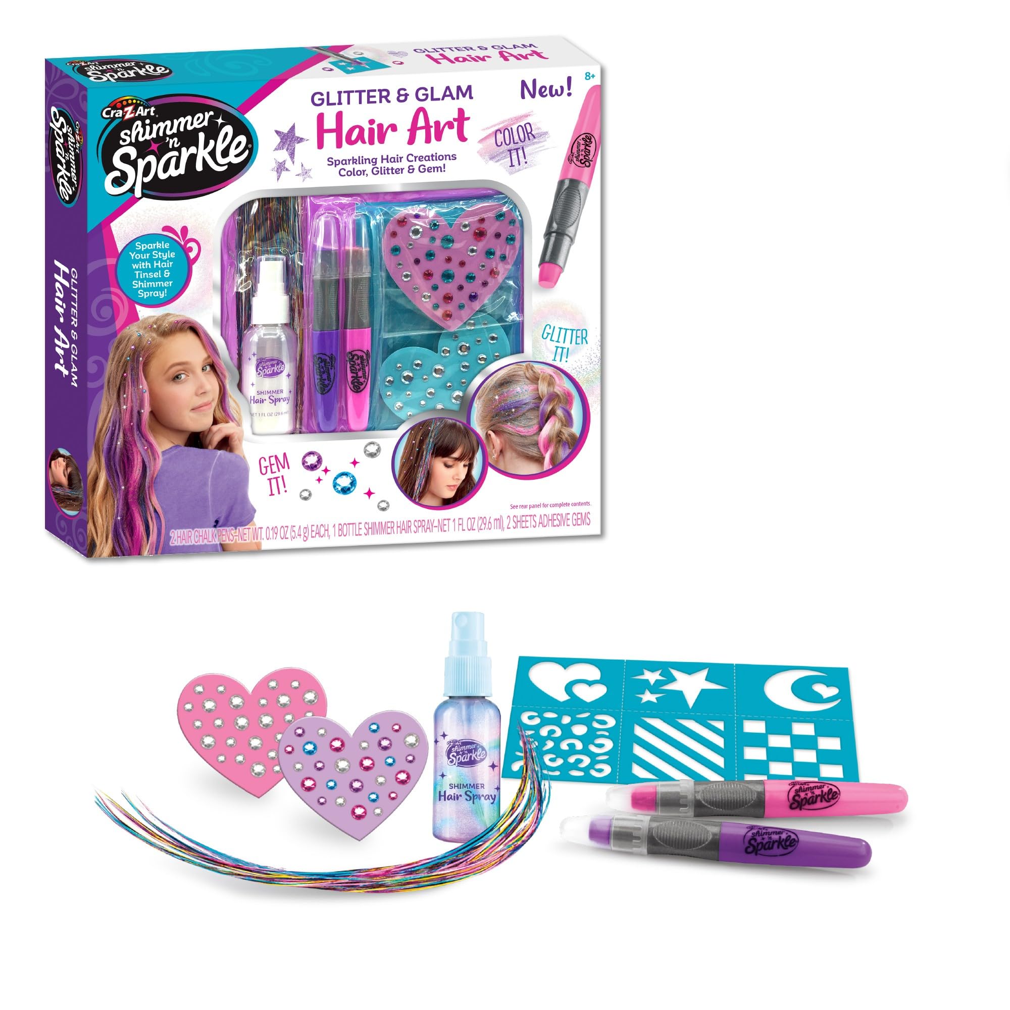 Amazon.com: Shimmer 'n Sparkle Glitter and Glam Metallic Hair Art