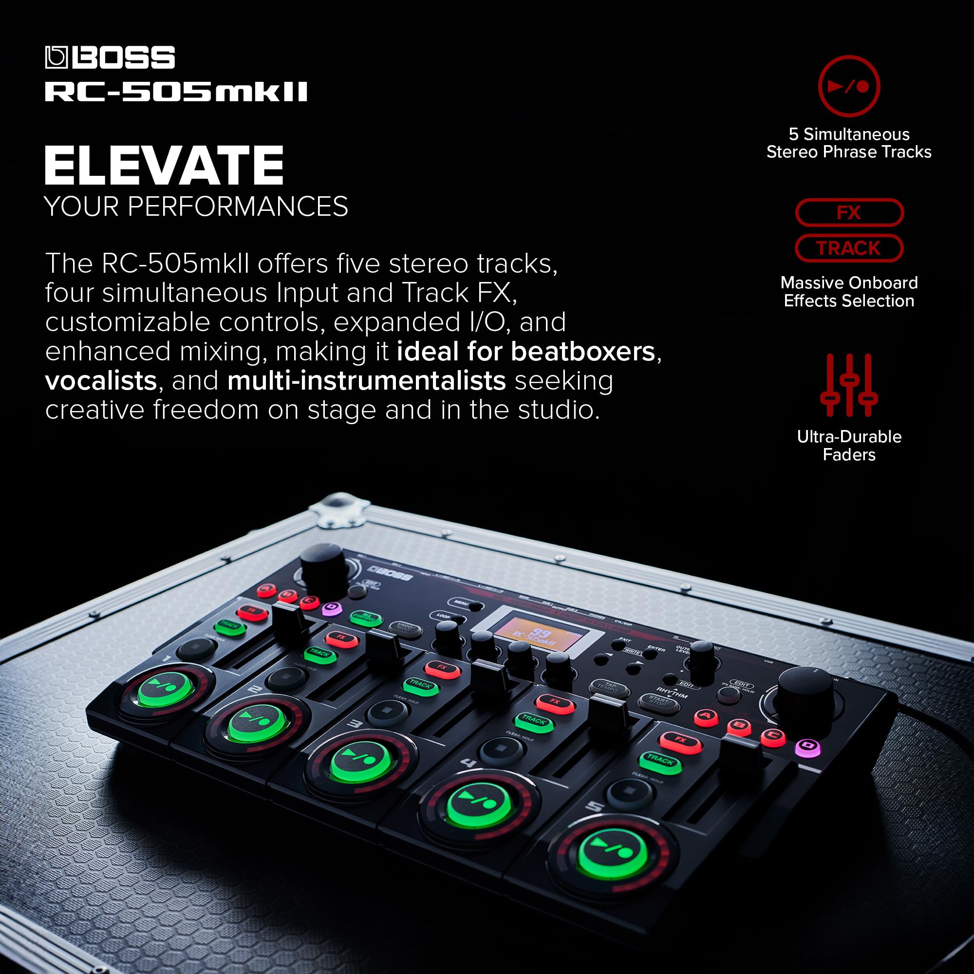 BOSS Controles configuráveis pelo usuário RC-505MKII 49 Input FX e