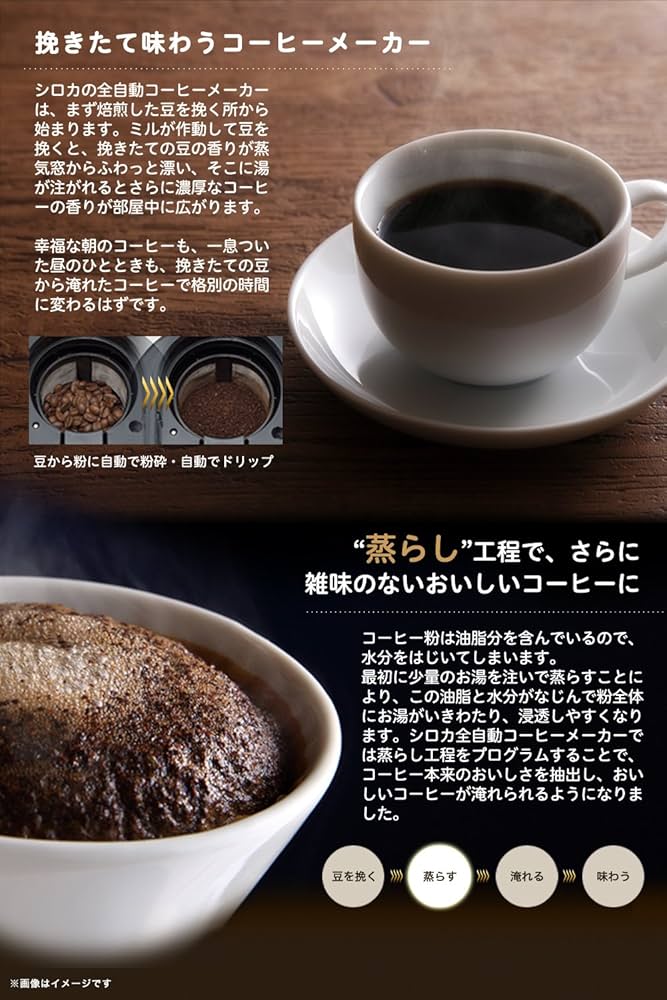 Amazon | siroca 全自動コーヒーメーカー 新ブレード搭載 ガラス